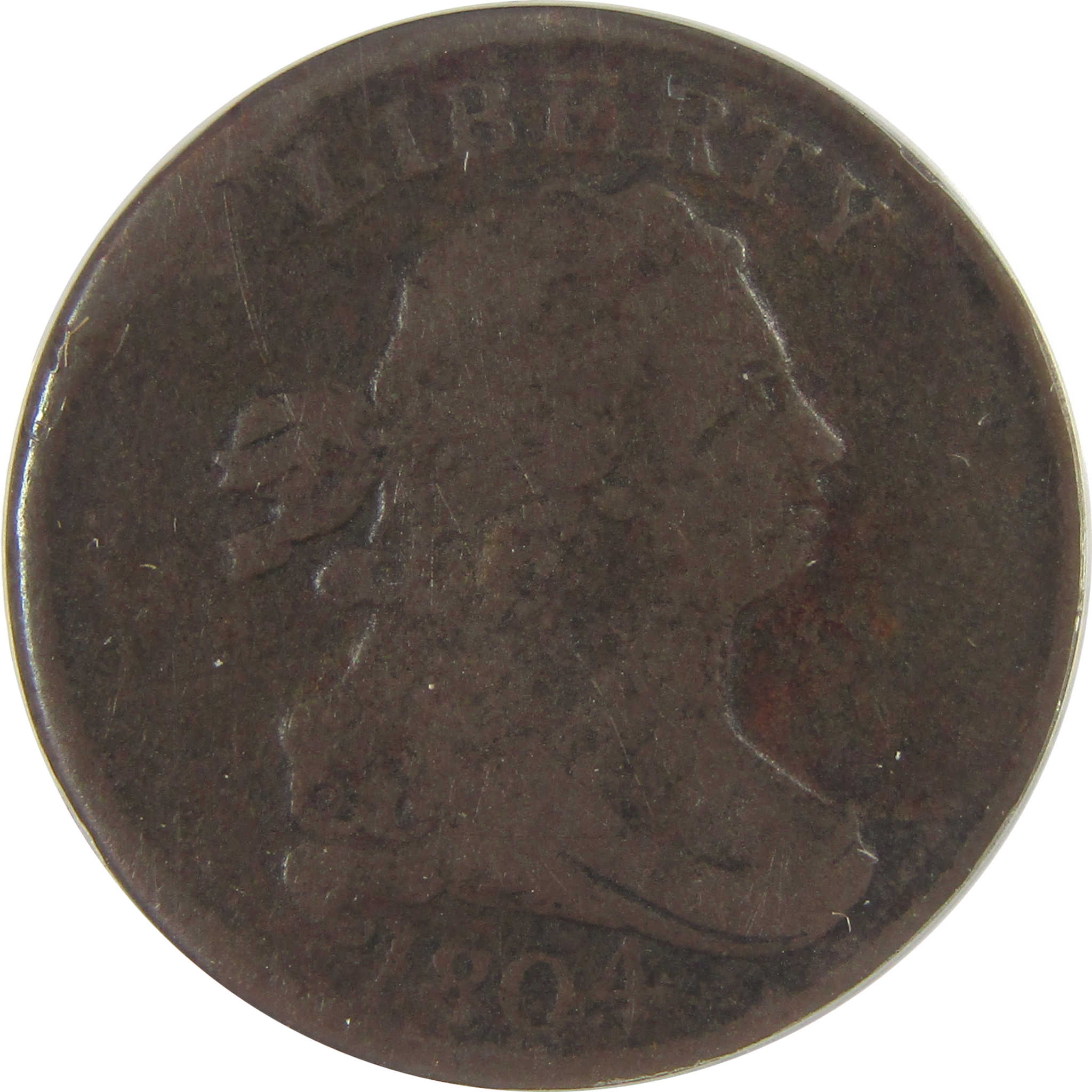 1804 Crosslet 4 Stems Draped Bust 1/2c VG 10 Details ANACS SKU:I20143