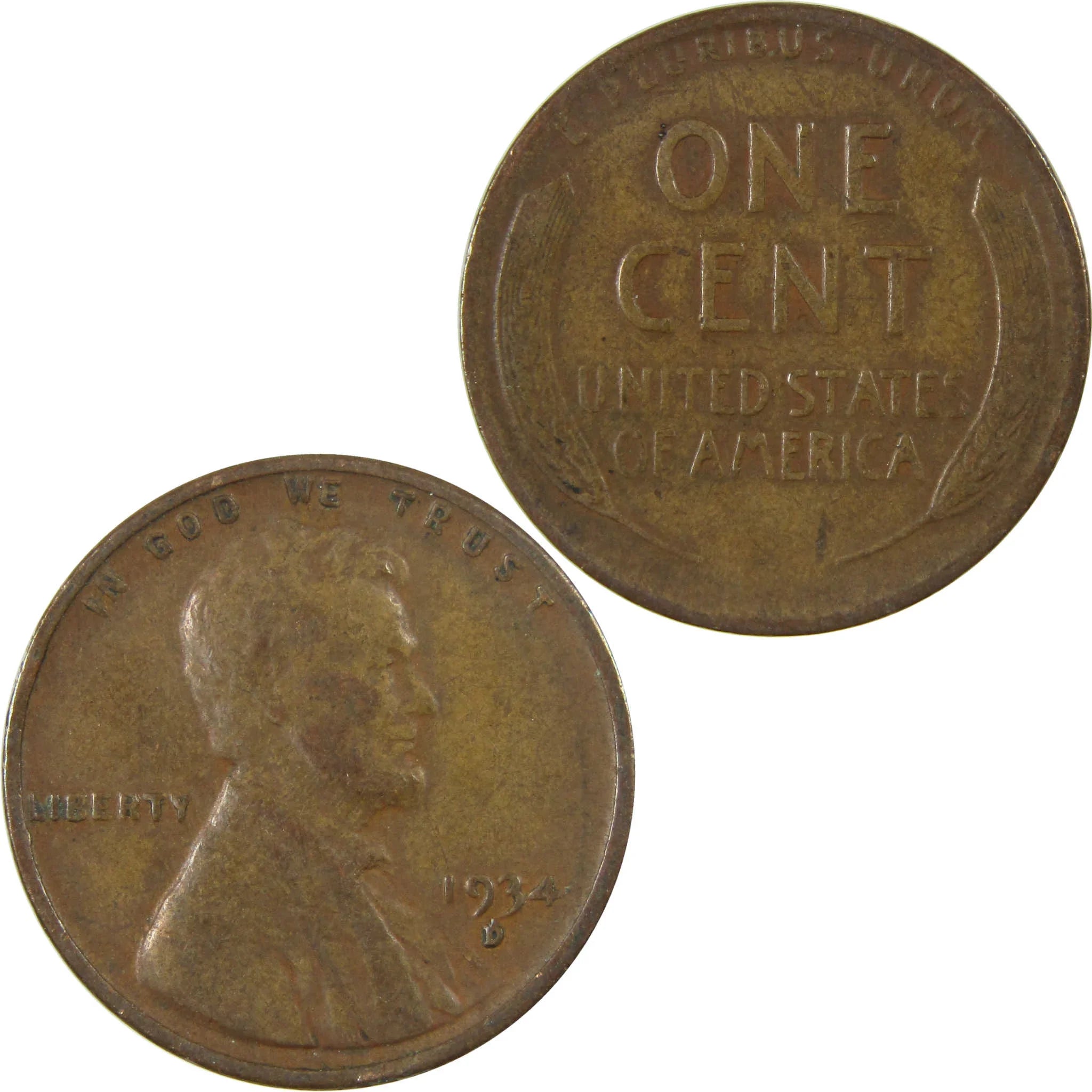 1934 D Lincoln Wheat Cent F Fine Penny 1c Coin Collectible SKU:I26793