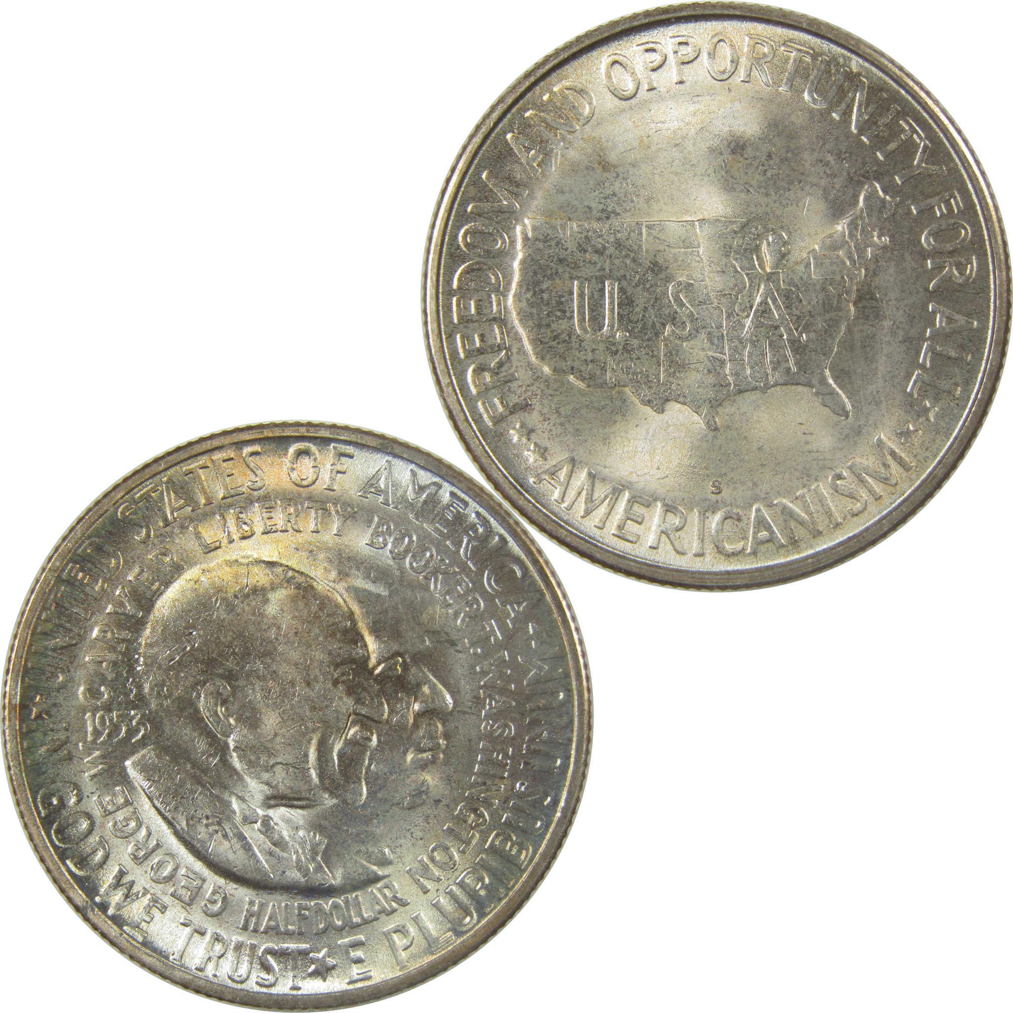 1953 S Washington-Carver Commemorative Silver Half Dollar Uncirculated