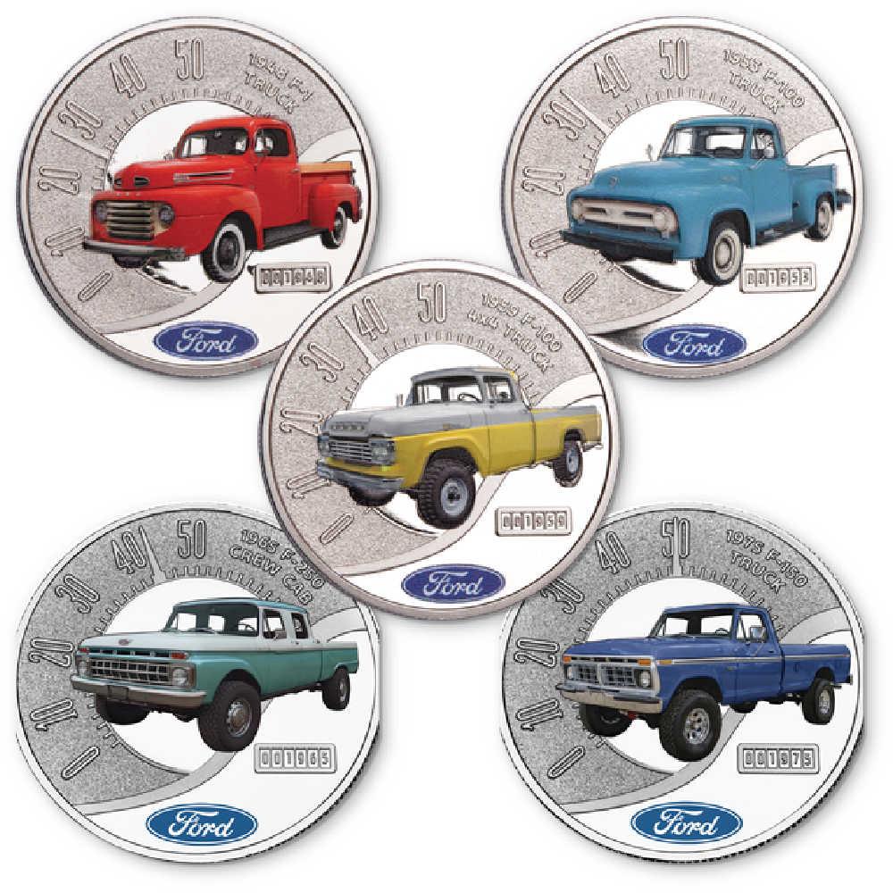 2025 Liberia 50 Years of Ford Trucks 10 Coin Collection with Folder