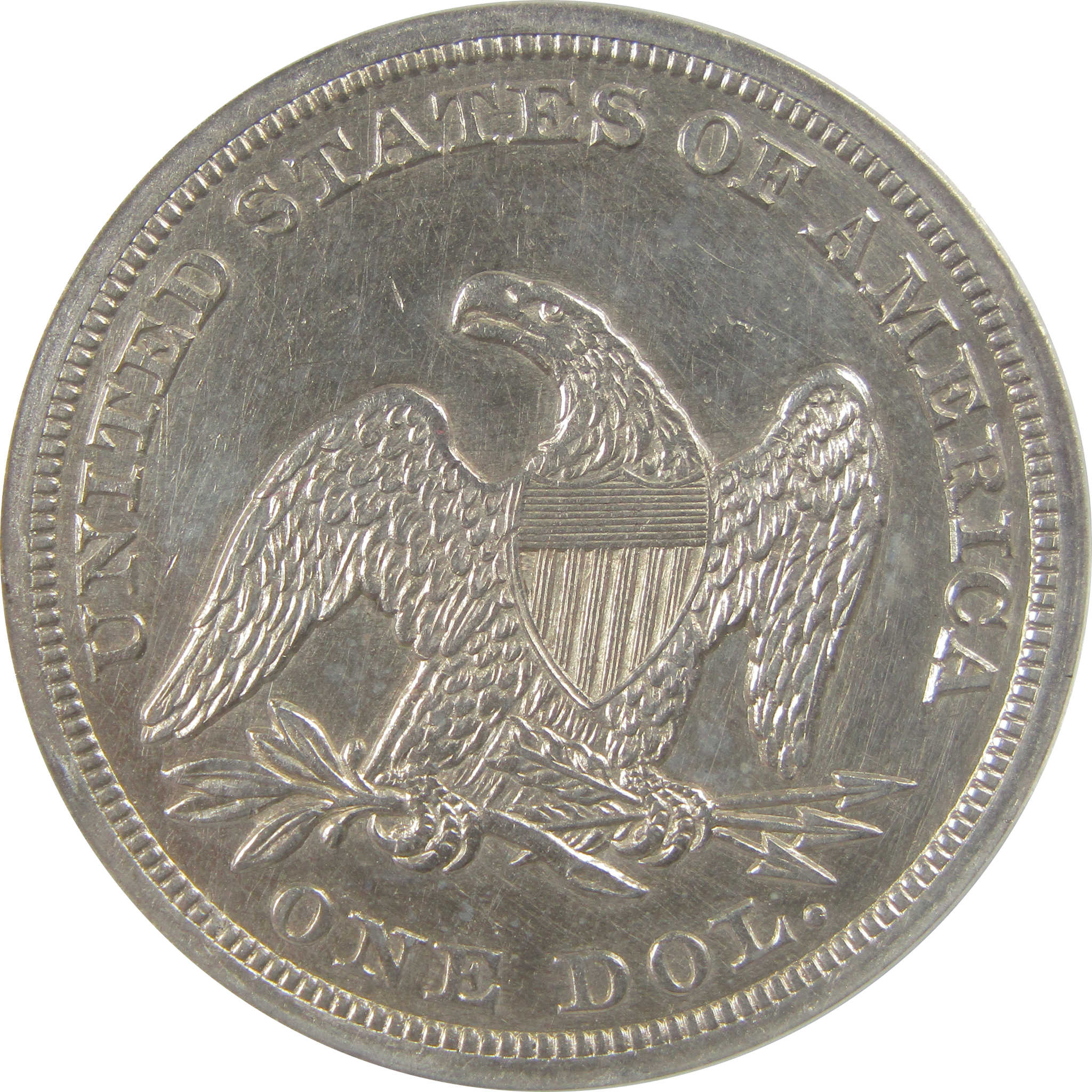 1847 Seated Liberty Dollar AU 55 Details ANACS Silver SKU:I22347