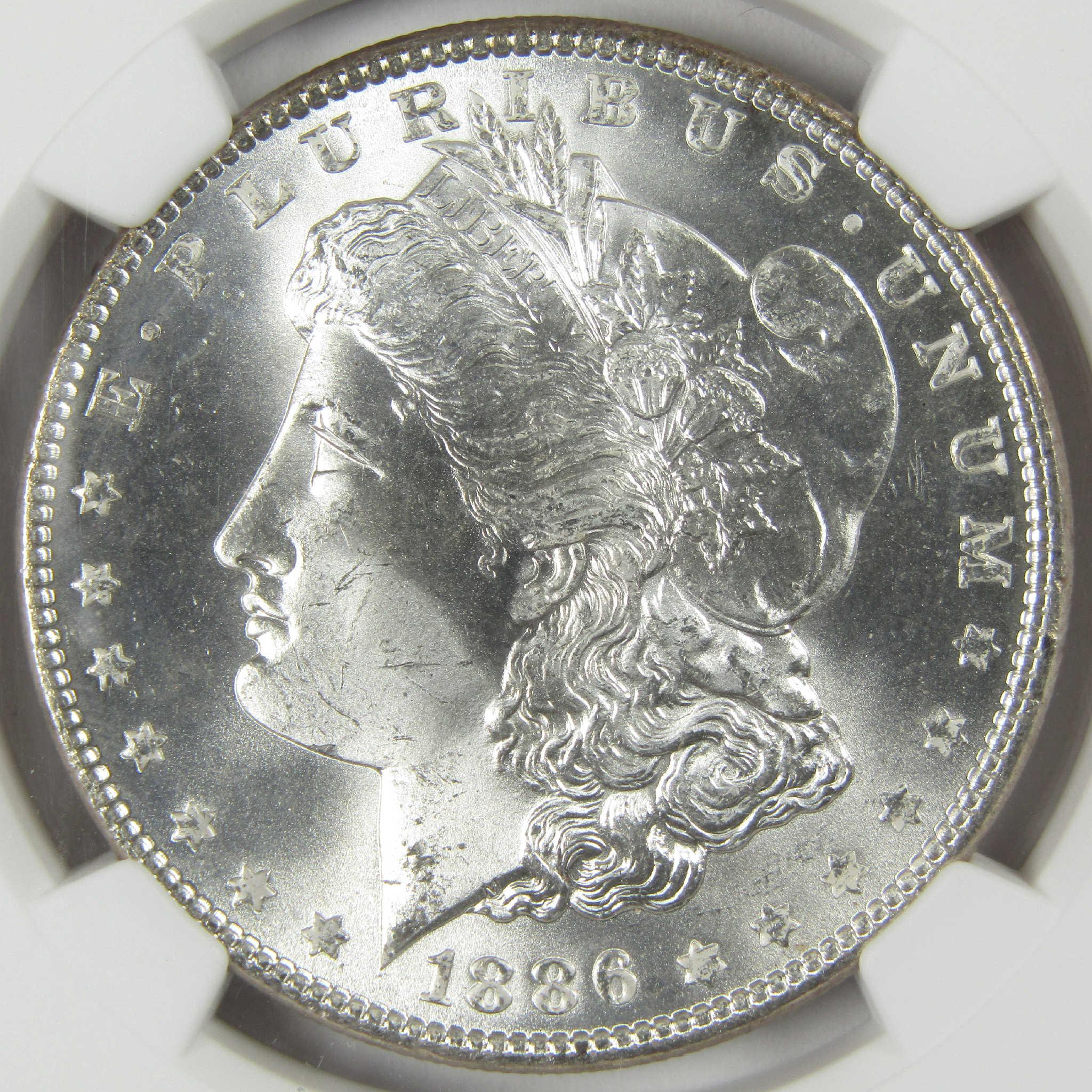 1886 Morgan Silver Dollar MS 66 NGC Uncirculated $1 Coin Collectible - Morgan coin - Morgan silver dollar - Morgan silver dollar for sale - Profile Coins & Collectibles