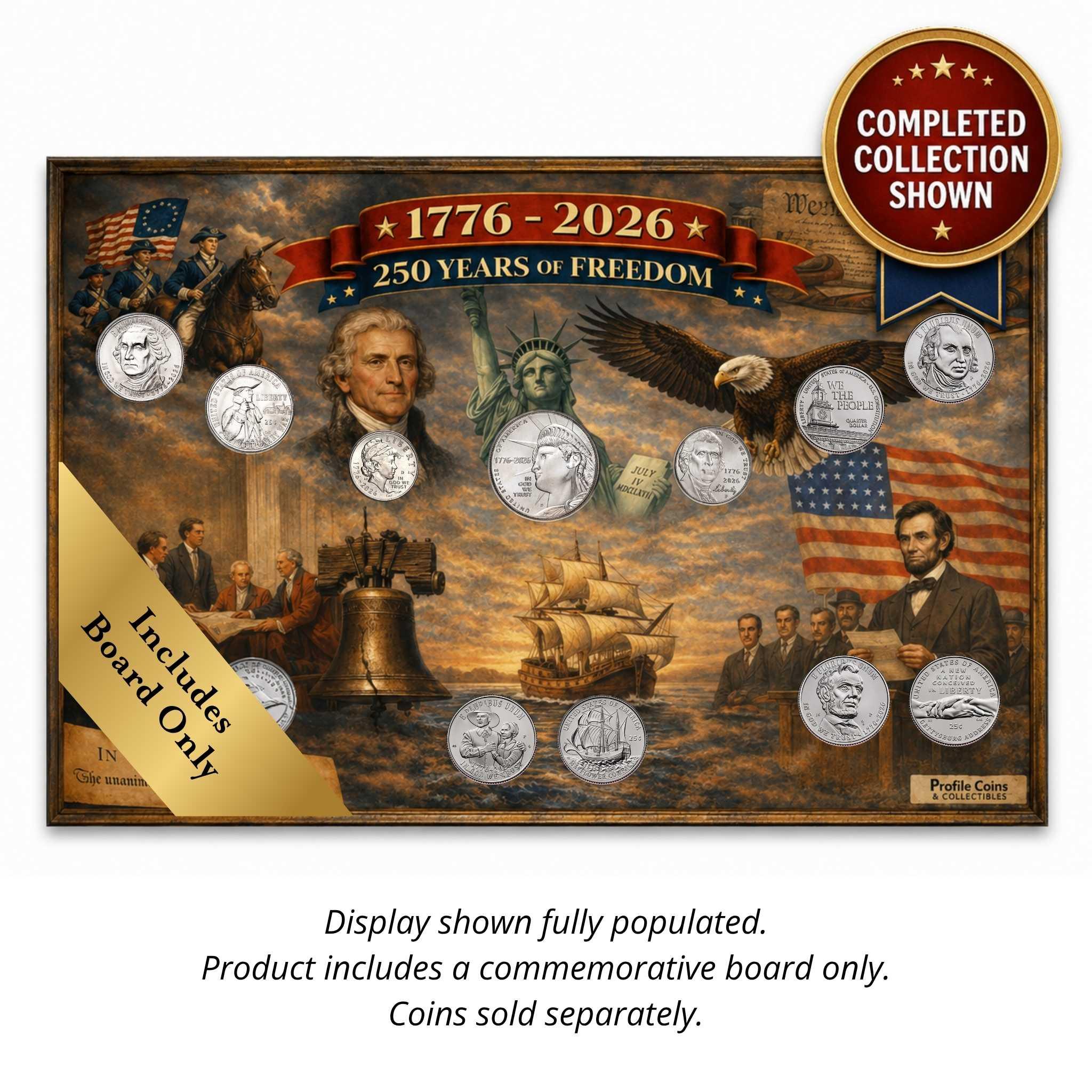 1776-2026 American 250th Anniversary Semiquincentennial Display Board