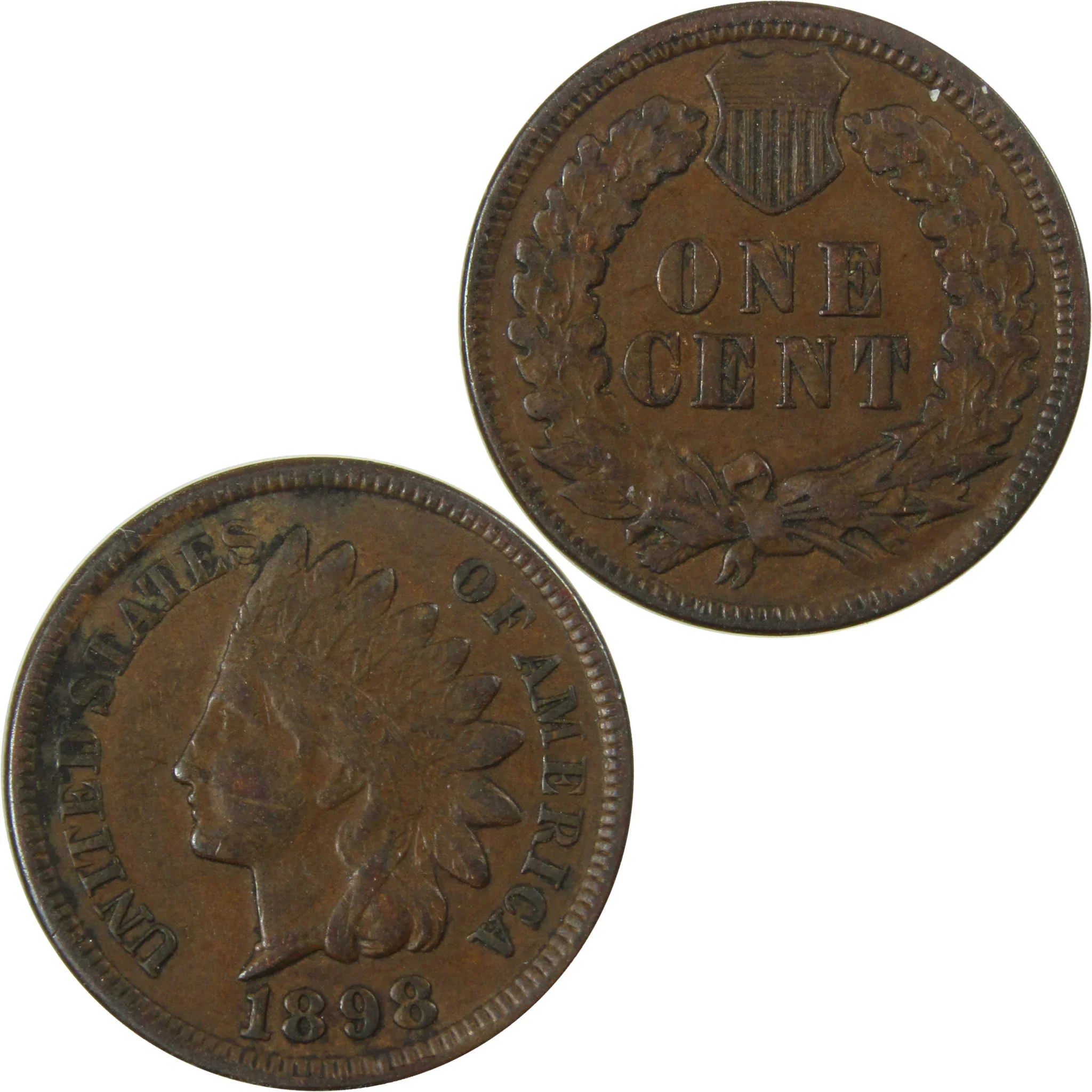 1898 Indian Head Cent VF Very Fine Penny 1c Coin SKU:I26944