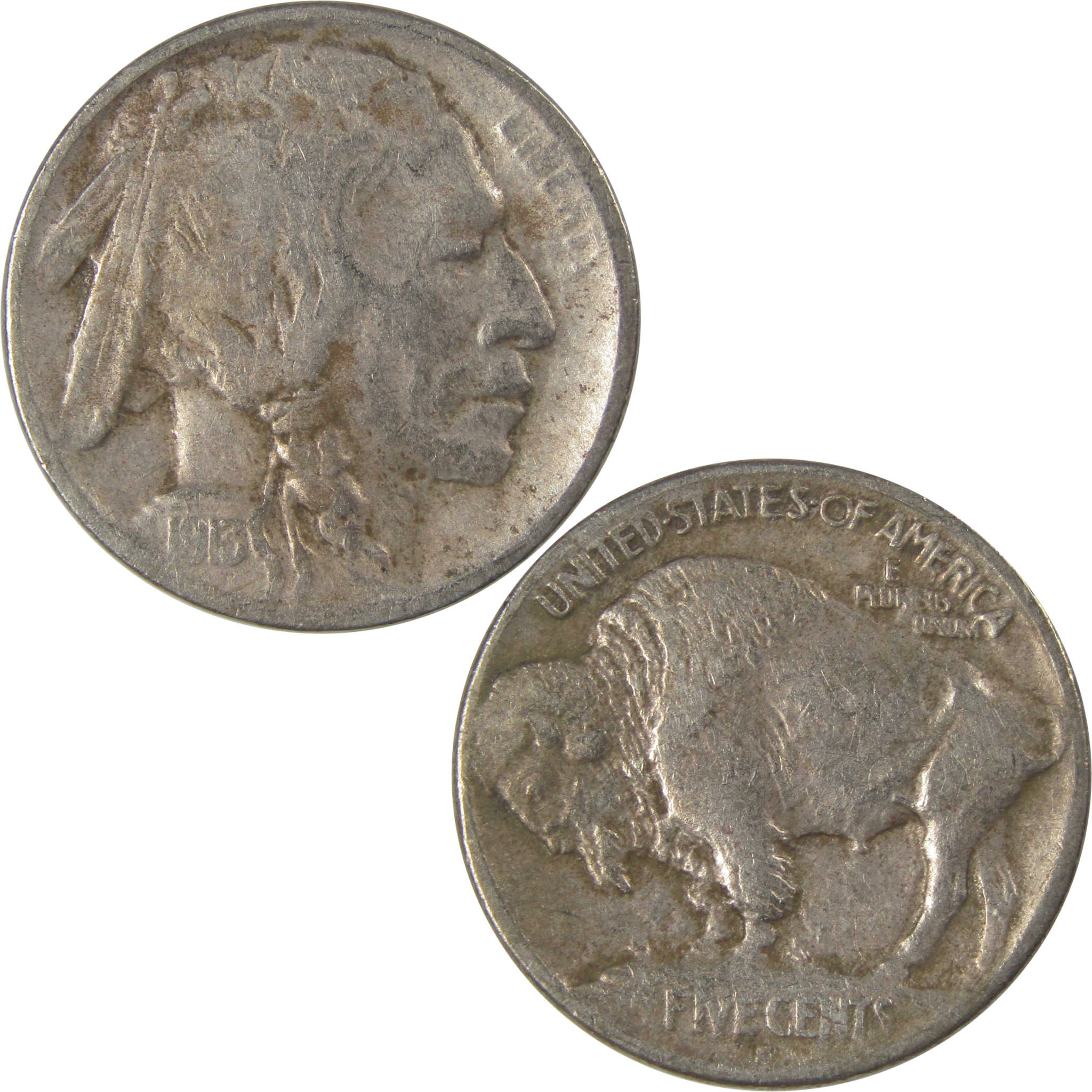 1913 S Type 1 Indian Head Buffalo Nickel F Fine Details SKU:I22924