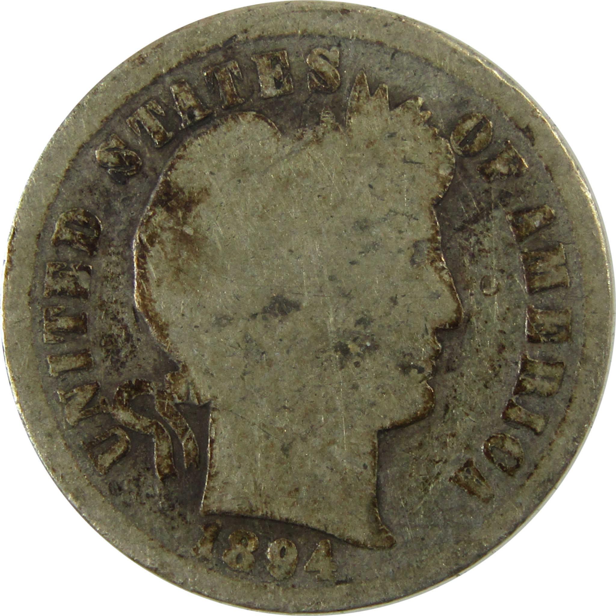 1894 Barber Silver Dime G Good 10c Coin Collectible SKU:CP1352