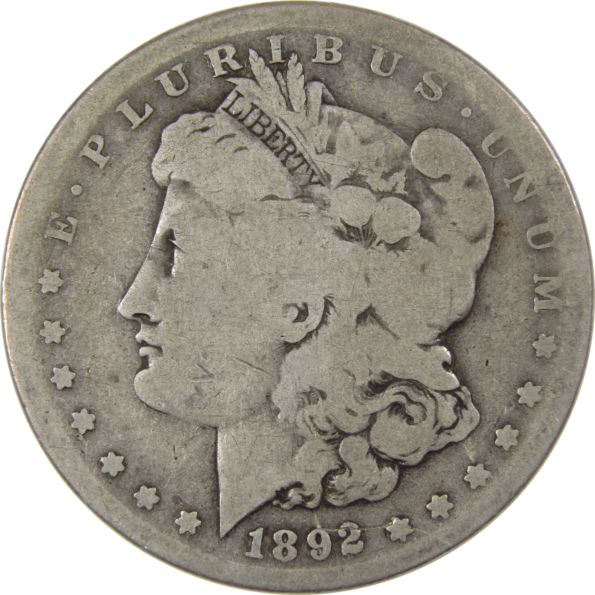 1892 S Morgan Dollar G Good Silver $1 Coin Collectible SKU:I23457