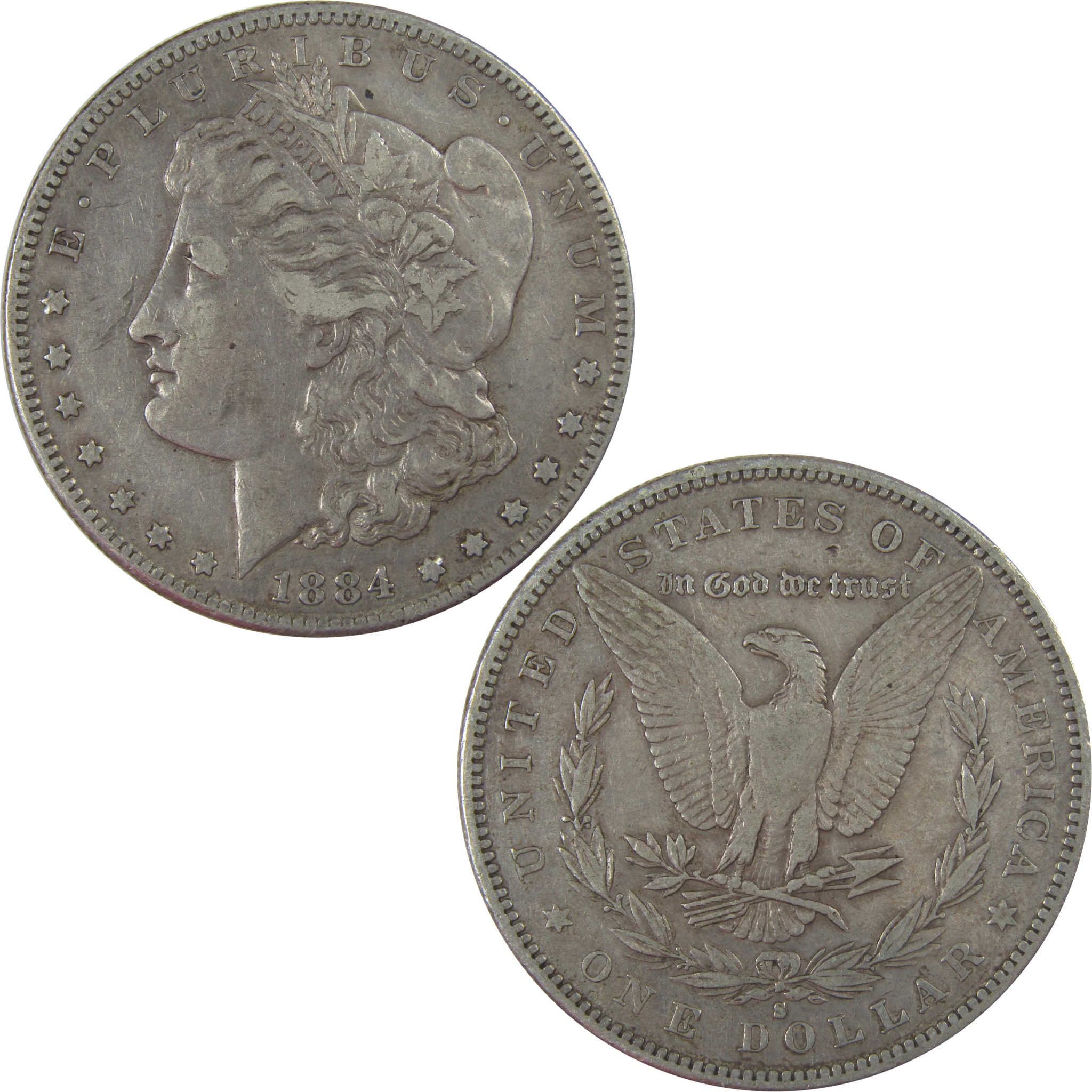 1884 S Morgan Dollar XF EF Extremely Fine Details Silver SKU:CPC1168 - Morgan coin - Morgan silver dollar - Morgan silver dollar for sale - Profile Coins & Collectibles