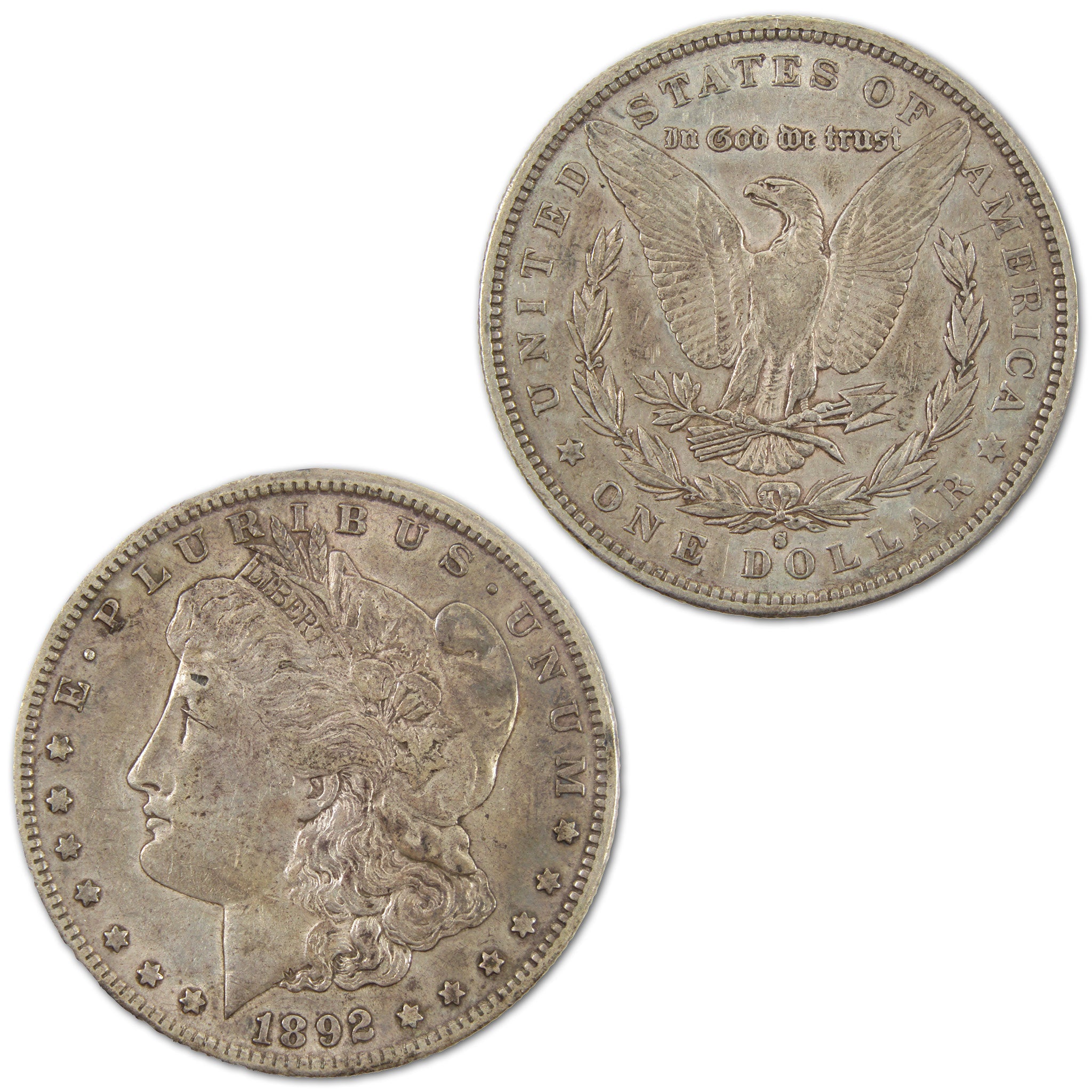 1892 S Morgan Dollar XF EF Extremely Fine Details Silver $1 SKU:I10760 - Morgan coin - Morgan silver dollar - Morgan silver dollar for sale - Profile Coins & Collectibles