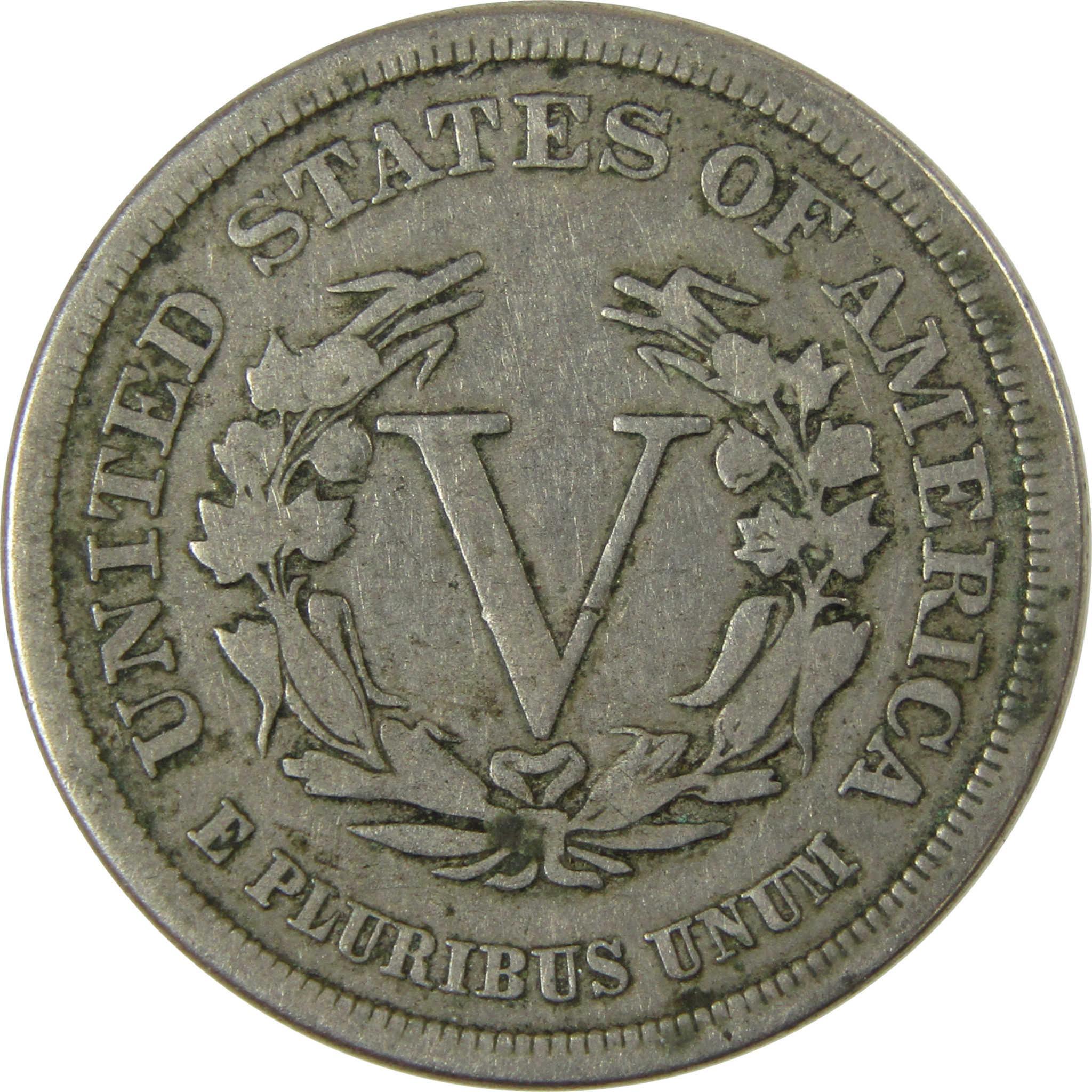 1883 No Cents Liberty Head V Nickel F Fine 5c Coin SKU:I26517