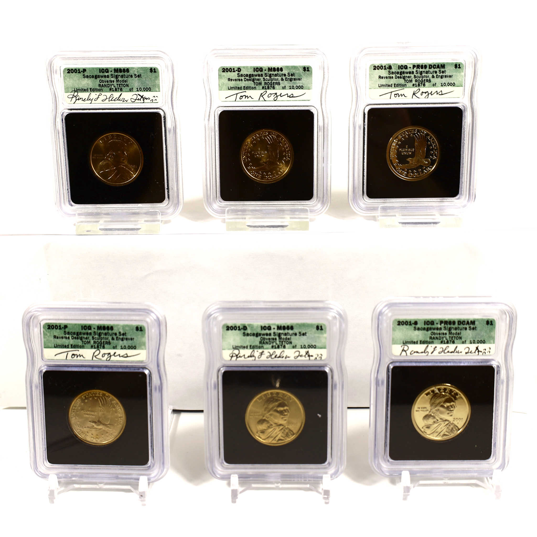 2001 Sacagawea Signature 6 Piece Dollar Set ICG SKU:CPC6610