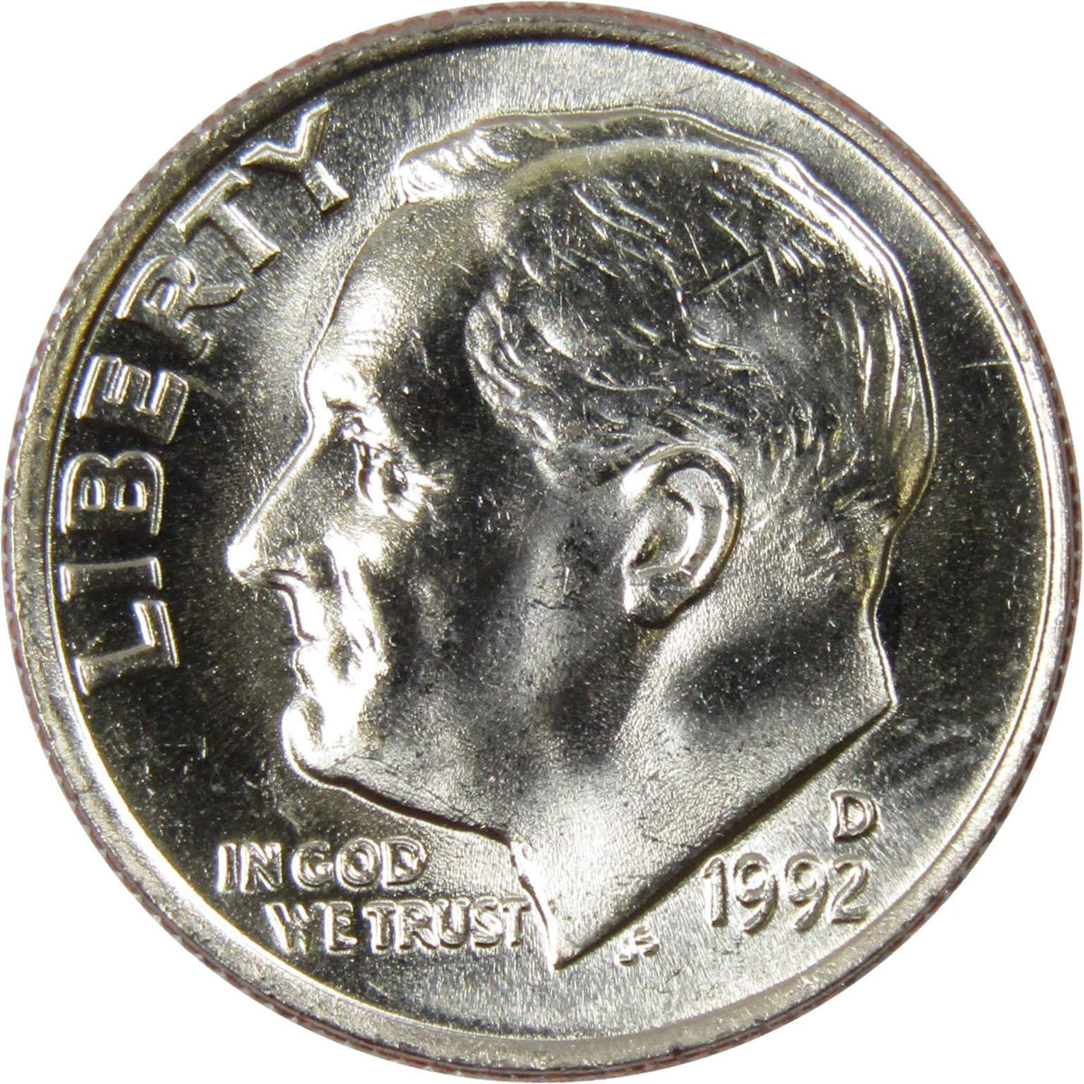 1992 D Roosevelt Dime Clad Uncirculated Mint State 10c Coin