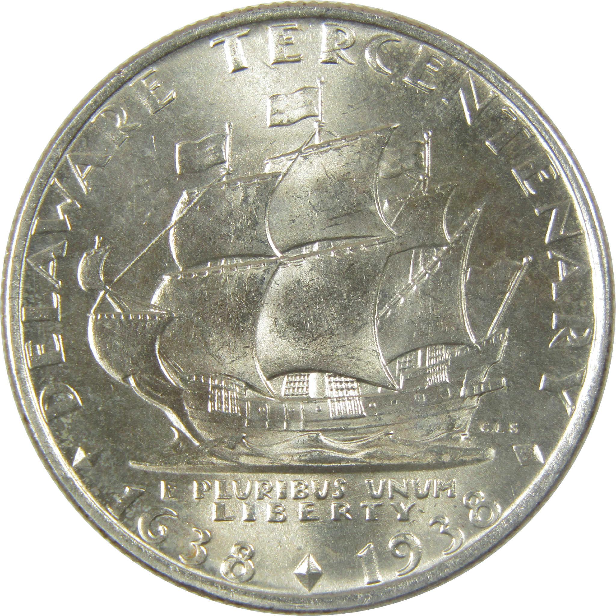 1936 Delaware Commemorative Silver 50c BU Very Choice Uncirculated