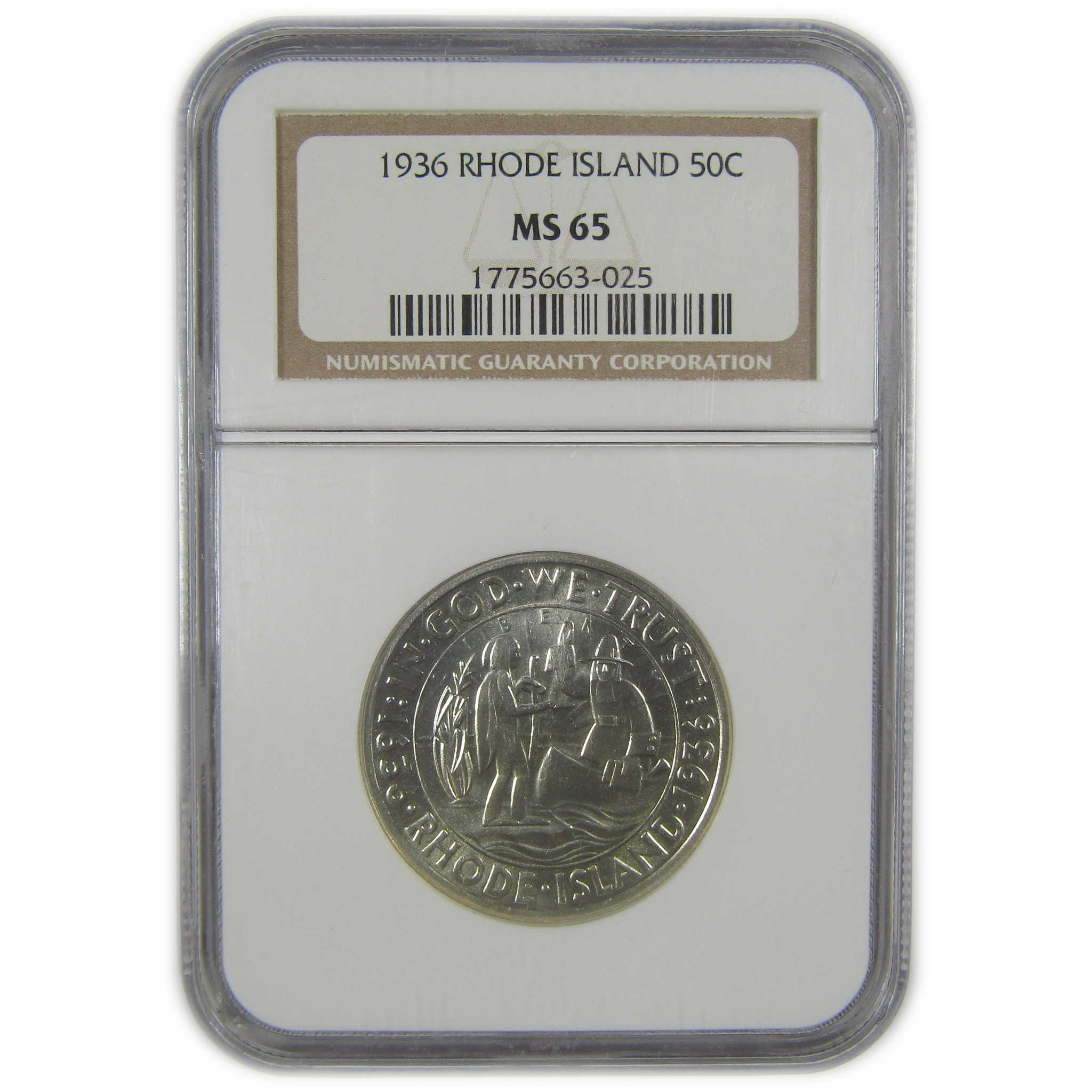 1936 Providence Rhode Island Commemorative Silver 50c MS 65 NGC