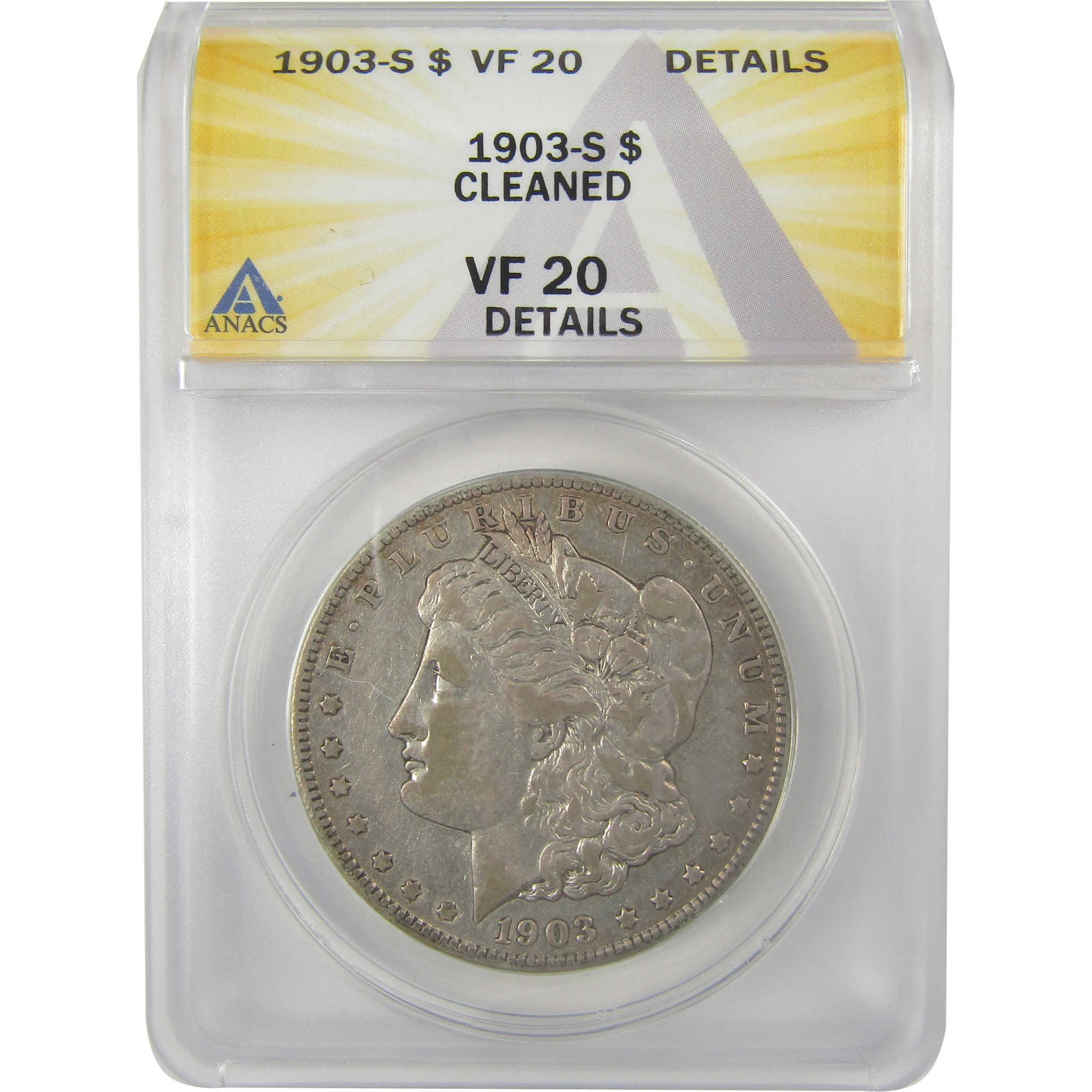 1903 S Morgan Dollar VF 20 Details ANACS Silver $1 Coin SKU:I21716 - Morgan coin - Morgan silver dollar - Morgan silver dollar for sale - Profile Coins & Collectibles