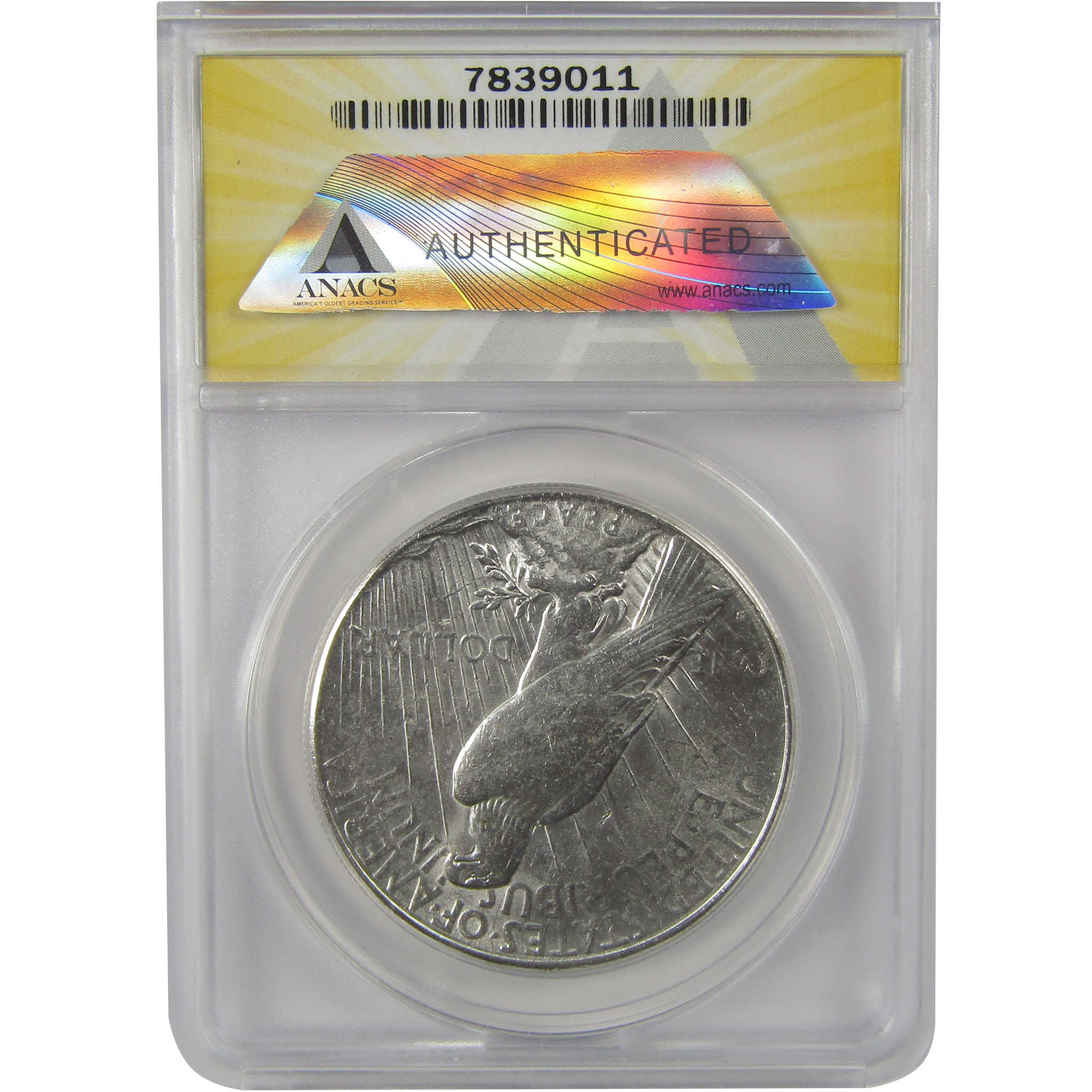 1923 S Peace Dollar AU 58 ANACS Silver $1 Coin SKU:I22162