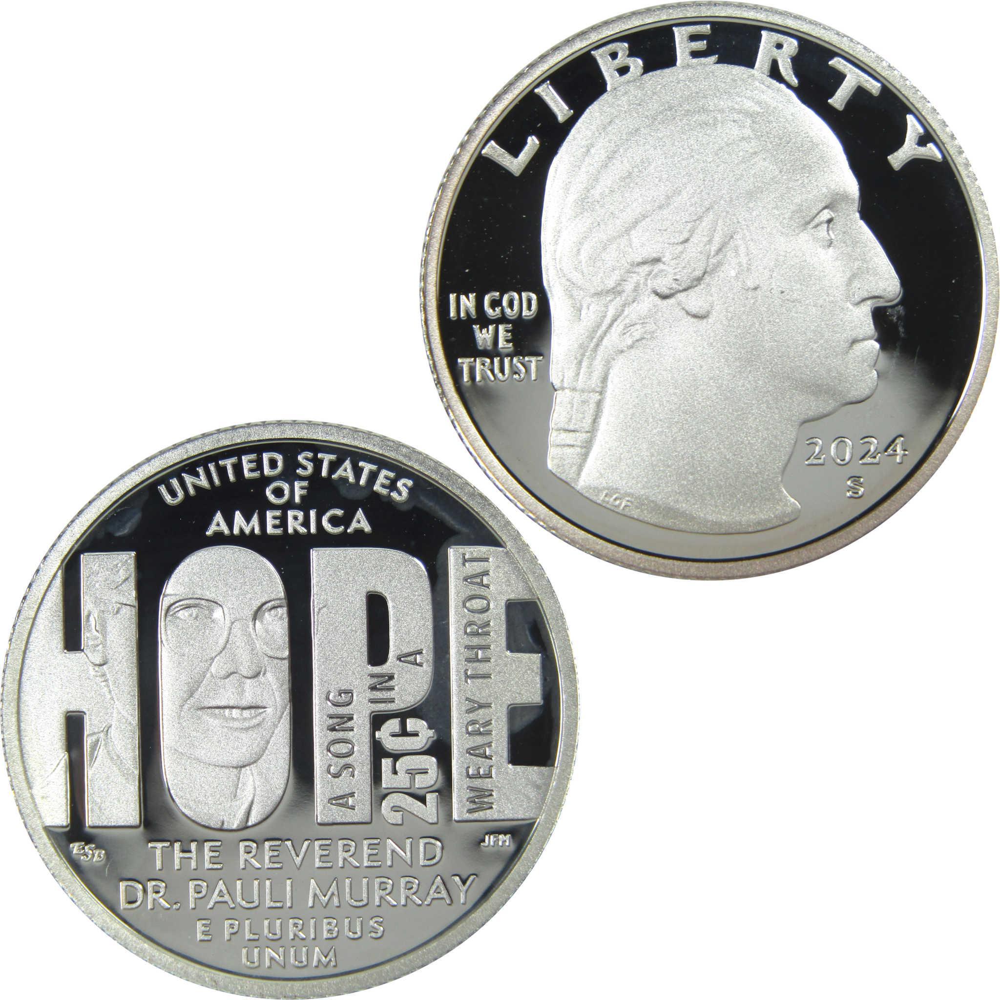 2024 S Pauli Murray American Women Silver Quarter Proof 25c Coin