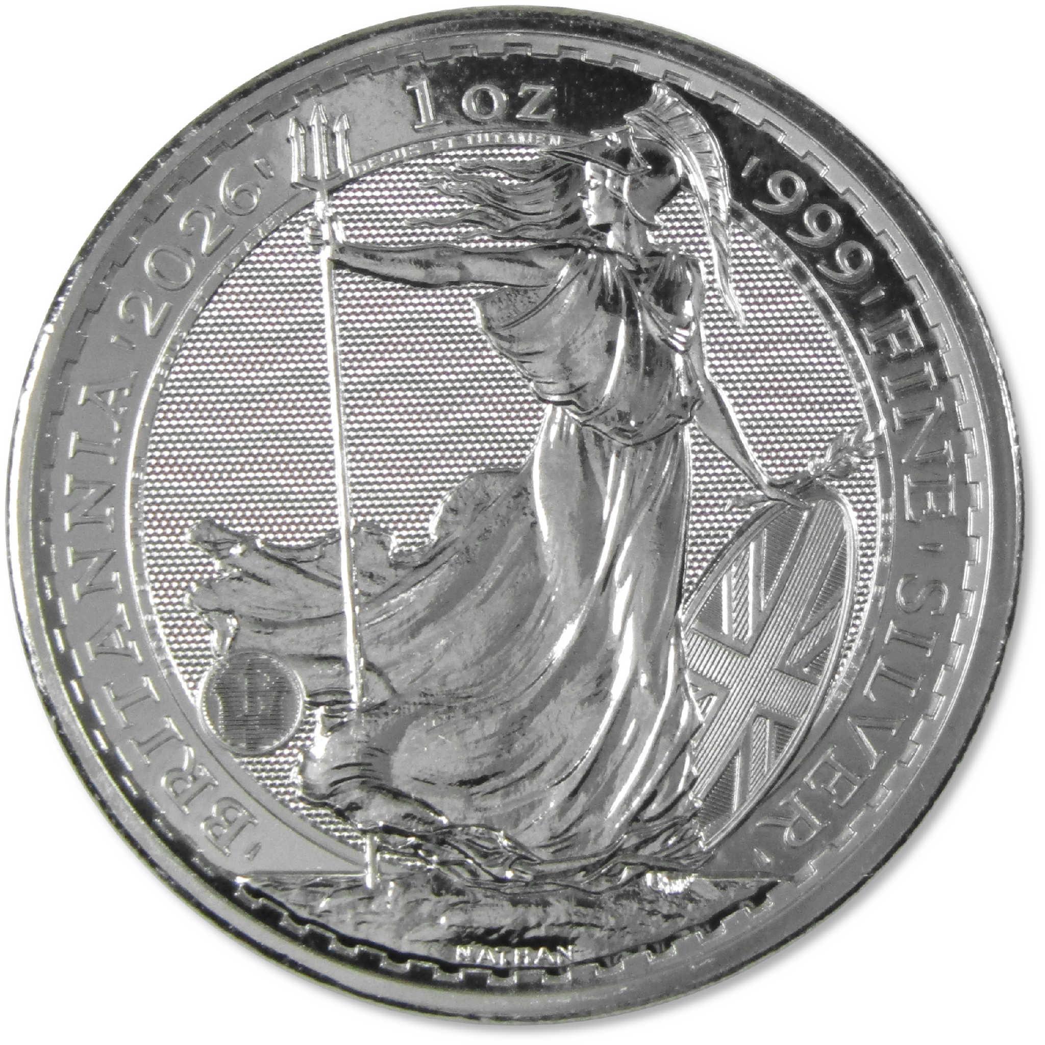 2026 UK Britannia £2 1 oz .999 Silver BU Brilliant Uncirculated Coin
