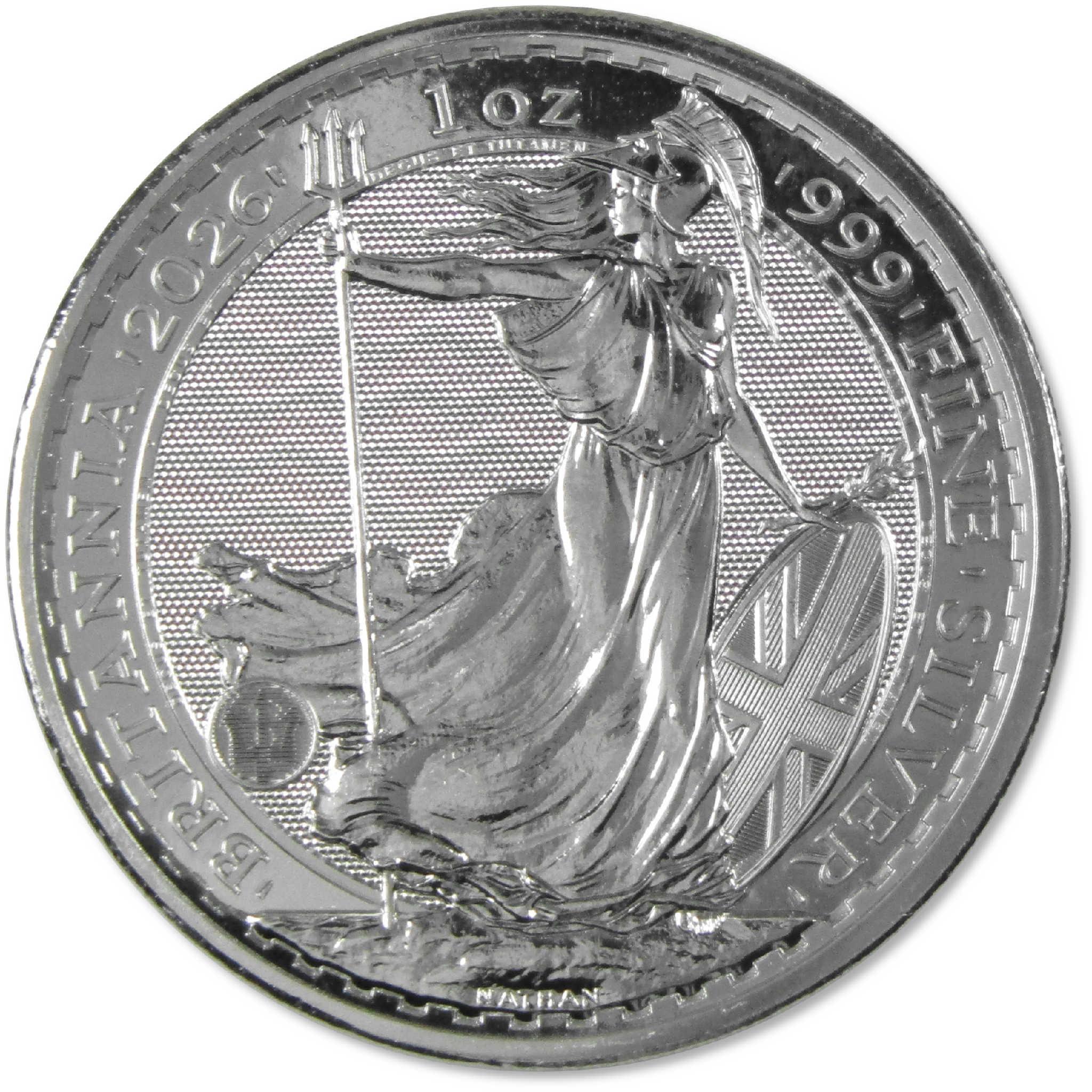2026 UK Britannia £2 1 oz .999 Silver BU Brilliant Uncirculated Coin