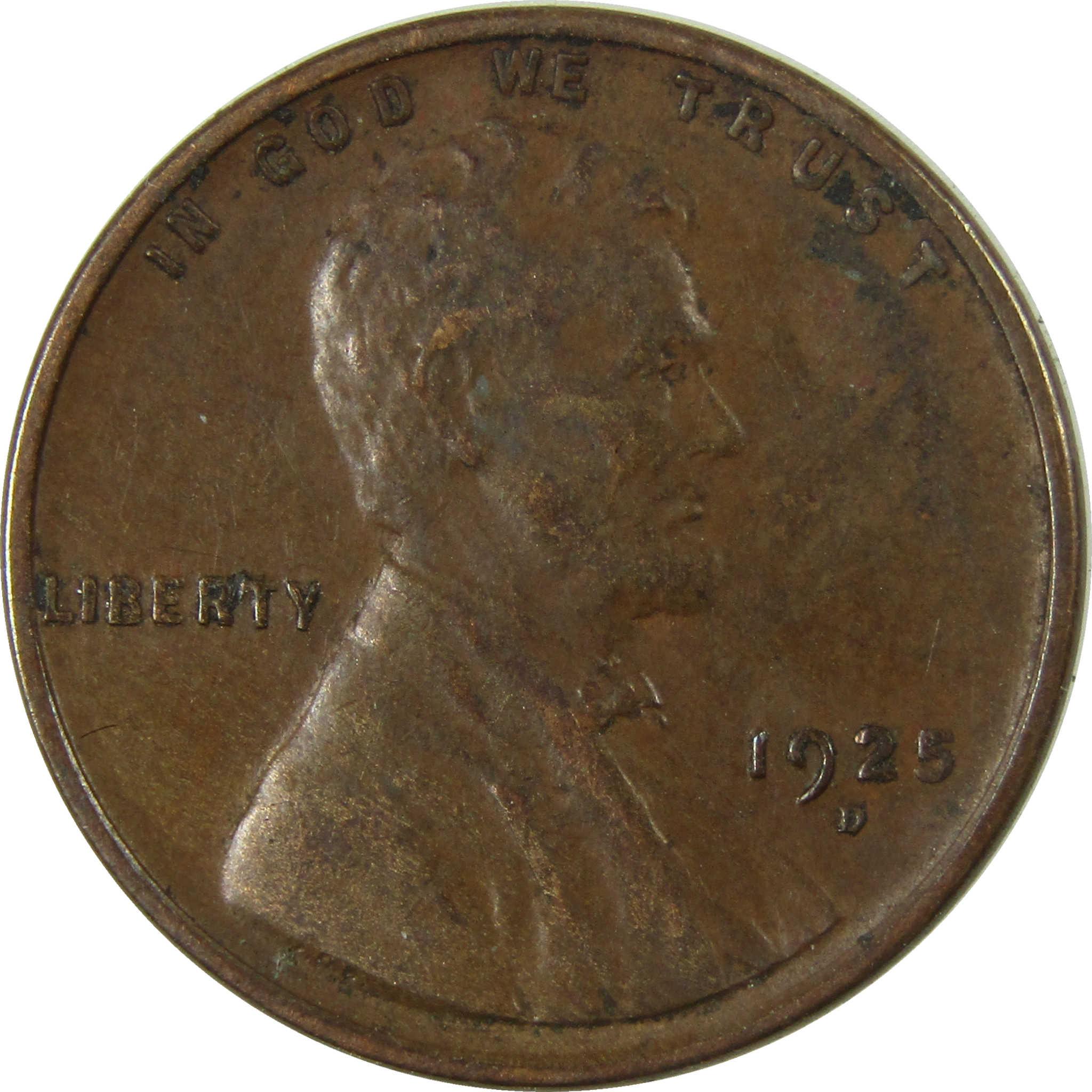 1925 D Lincoln Wheat Cent VF Very Fine Penny 1c Coin SKU:I26973