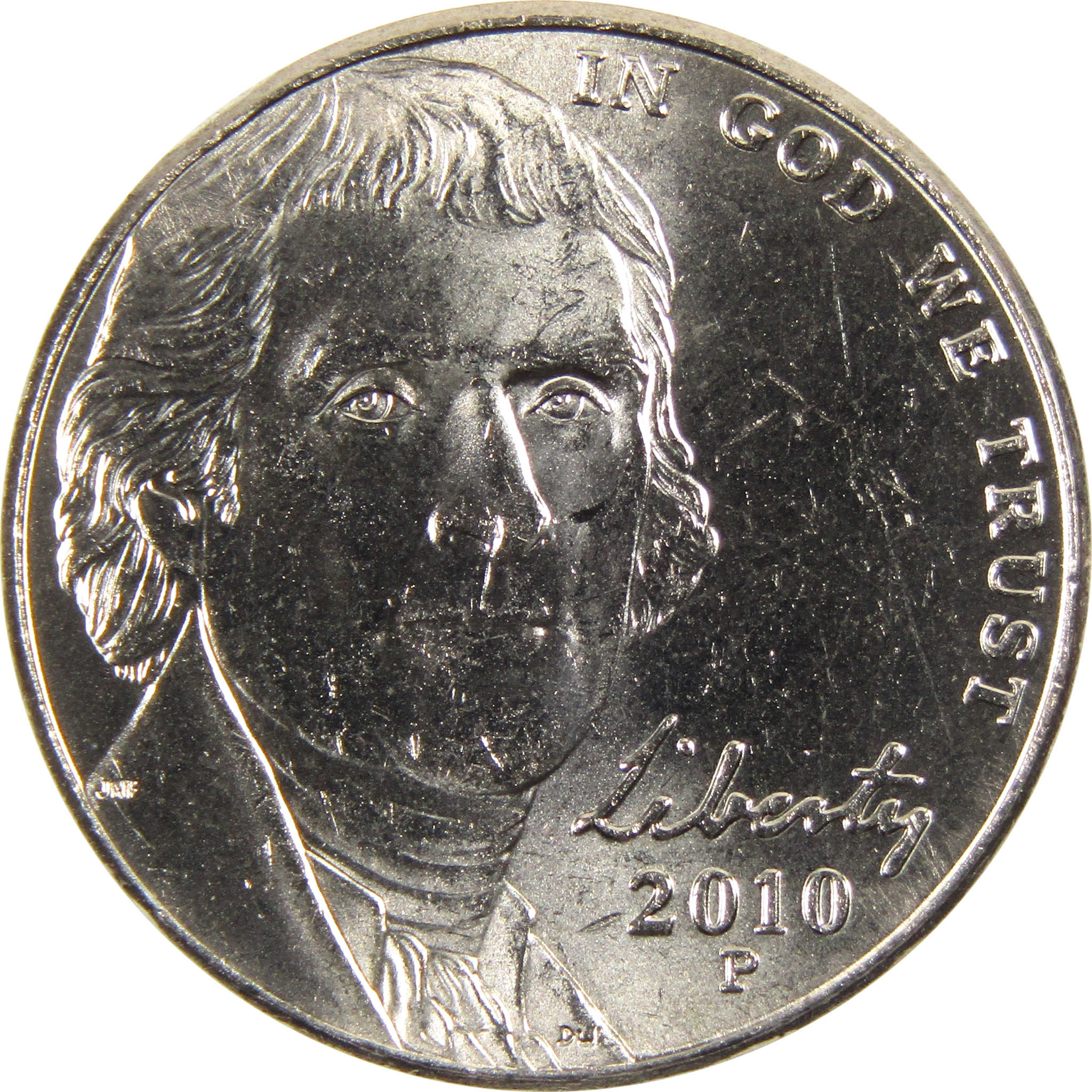 2010 P Jefferson Nickel BU Uncirculated 5c Coin