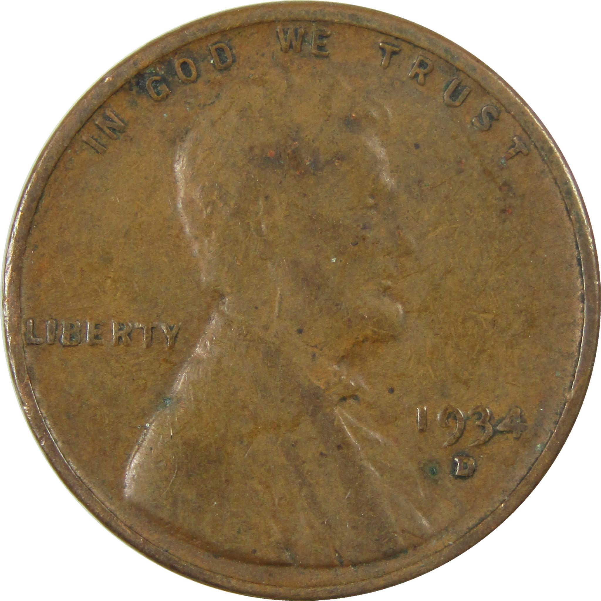1934 D Lincoln Wheat Cent VF Very Fine Penny 1c Coin SKU:I26786
