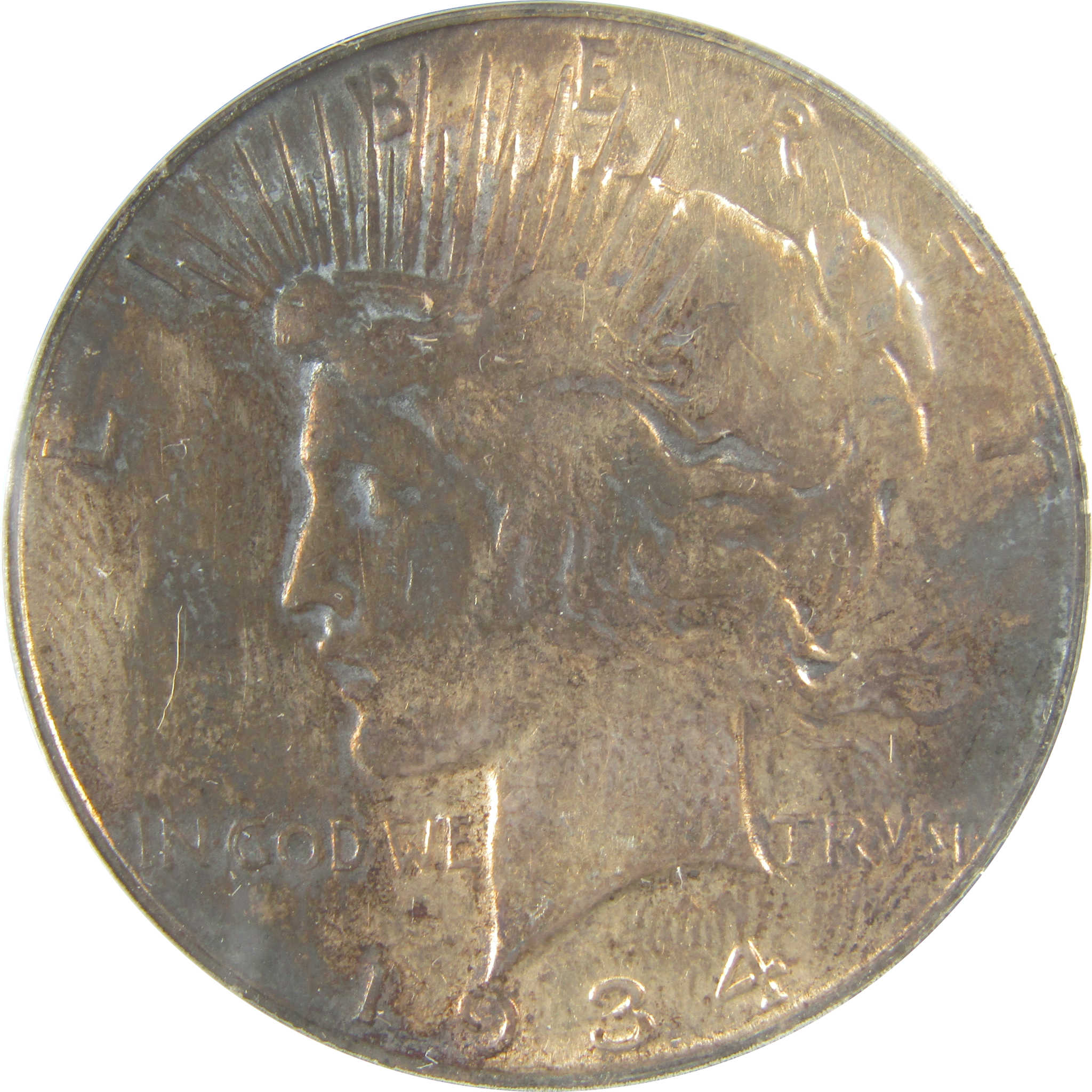 1934 D Peace Dollar EF 45 Details ANACS Silver $1 Coin SKU:I21564
