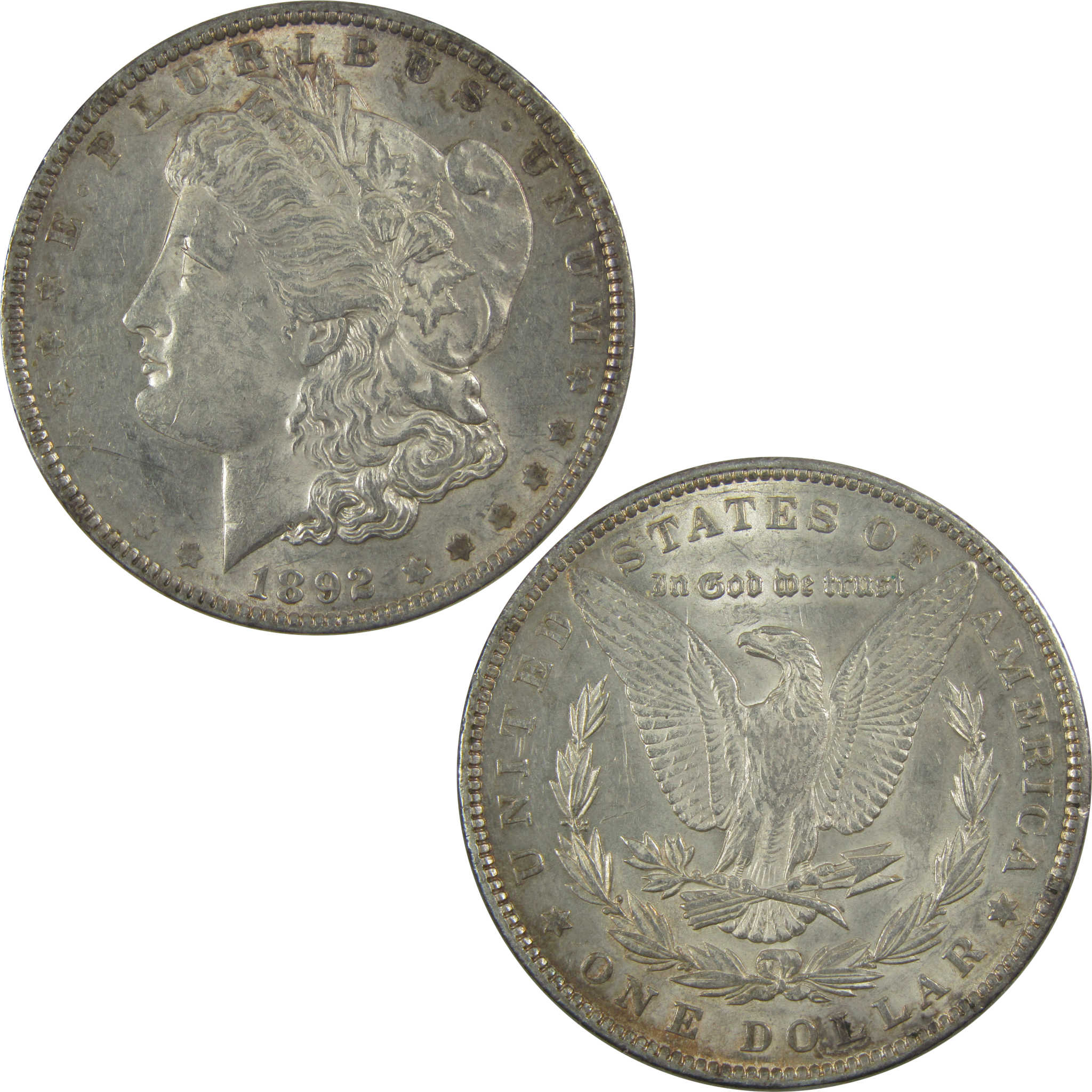 1892 Morgan Dollar AU About Uncirculated Silver $1 Coin SKU:I20233 - Morgan coin - Morgan silver dollar - Morgan silver dollar for sale - Profile Coins & Collectibles