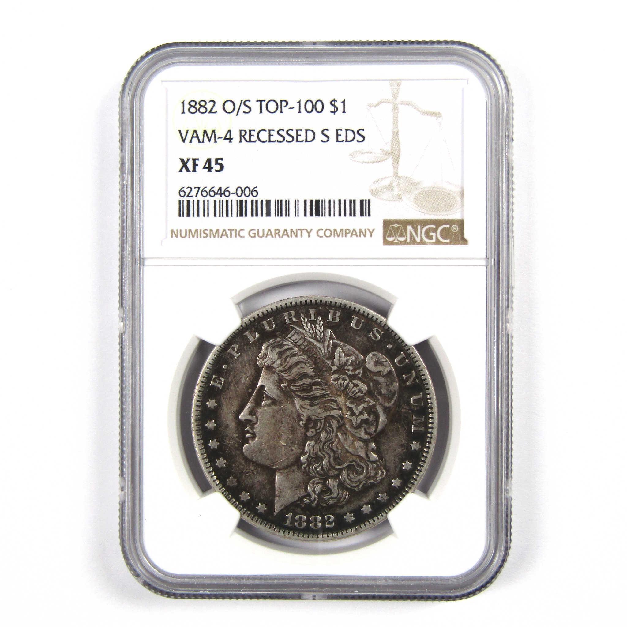 1882 O/S VAM-4 Recessed S EDS Top 100 Morgan Dollar XF45 NGC SKU:I7788 - Morgan coin - Morgan silver dollar - Morgan silver dollar for sale - Profile Coins & Collectibles