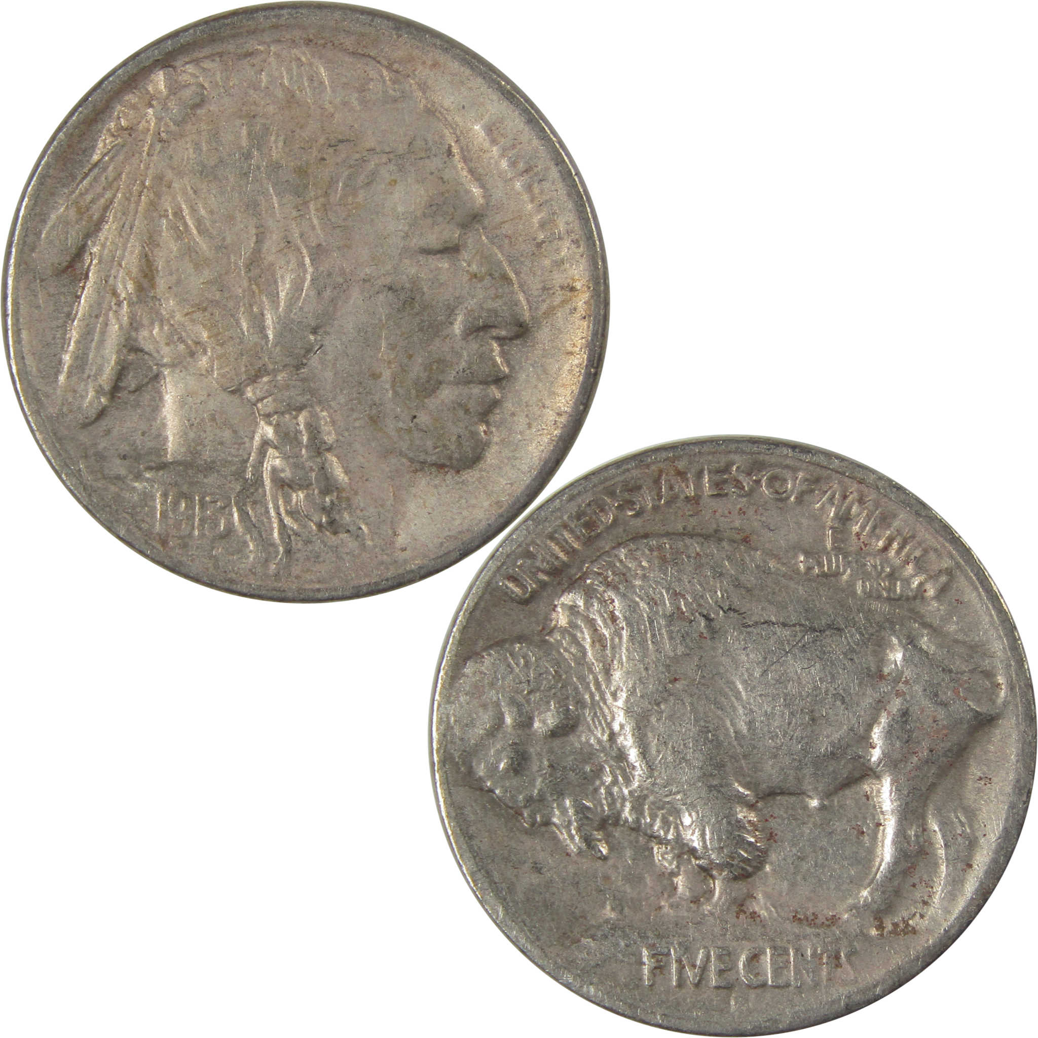 1913 S Type 1 Buffalo Nickel VF Very Fine Details 5c Coin SKU:I22885