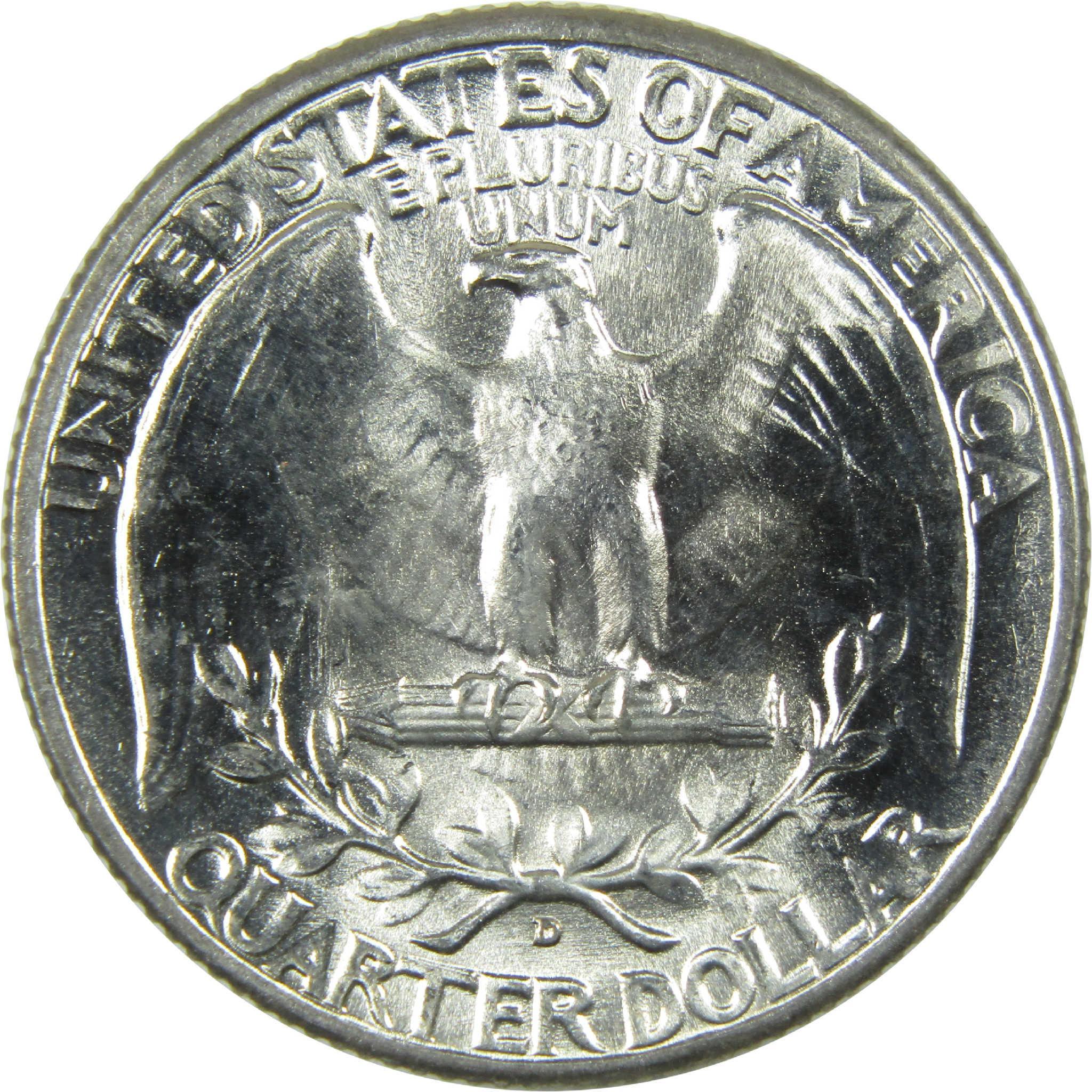 1945 D Washington Silver Quarter Uncirculated Mint State 25c Coin