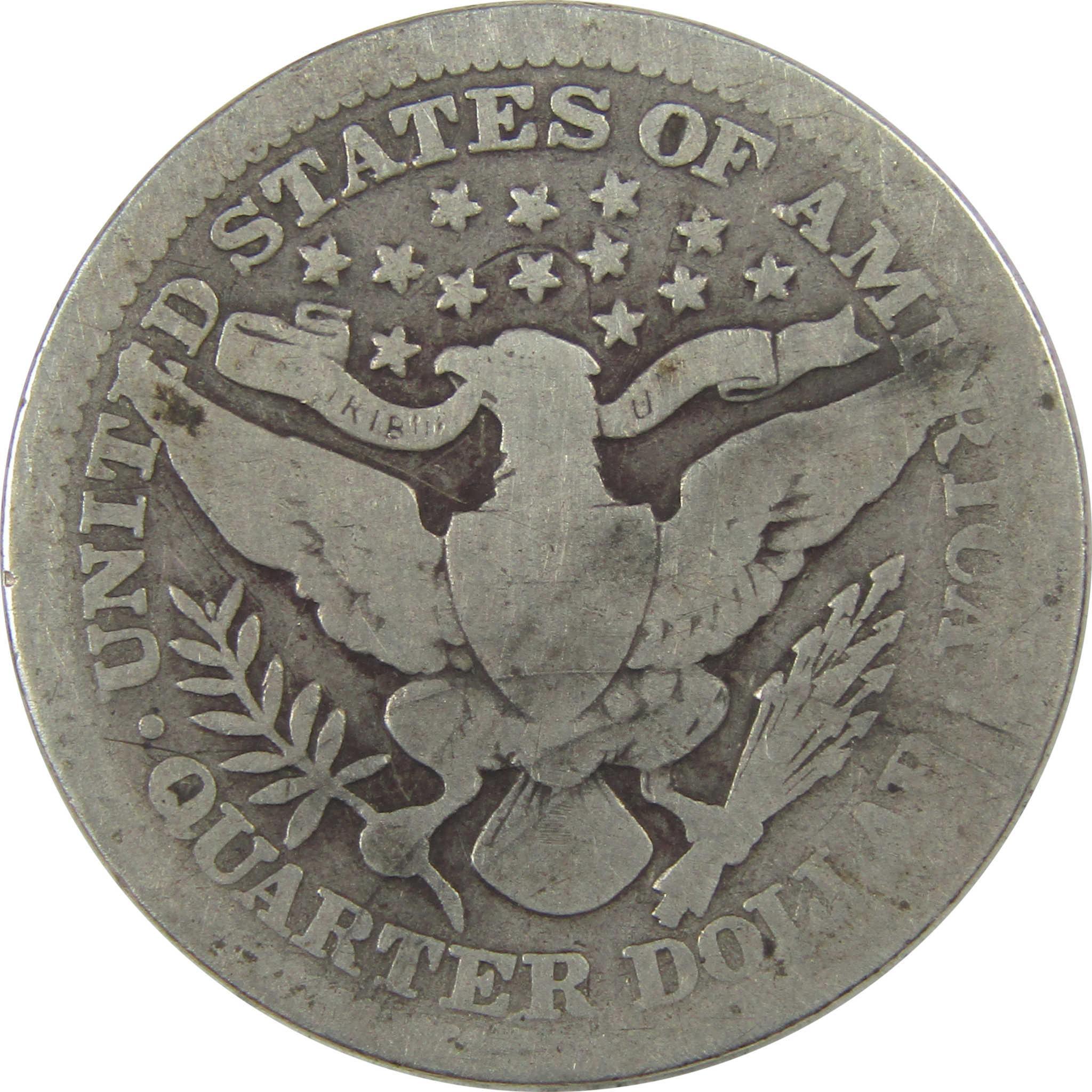 1905 Barber Quarter AG About Good Silver 25c Coin SKU:I21812