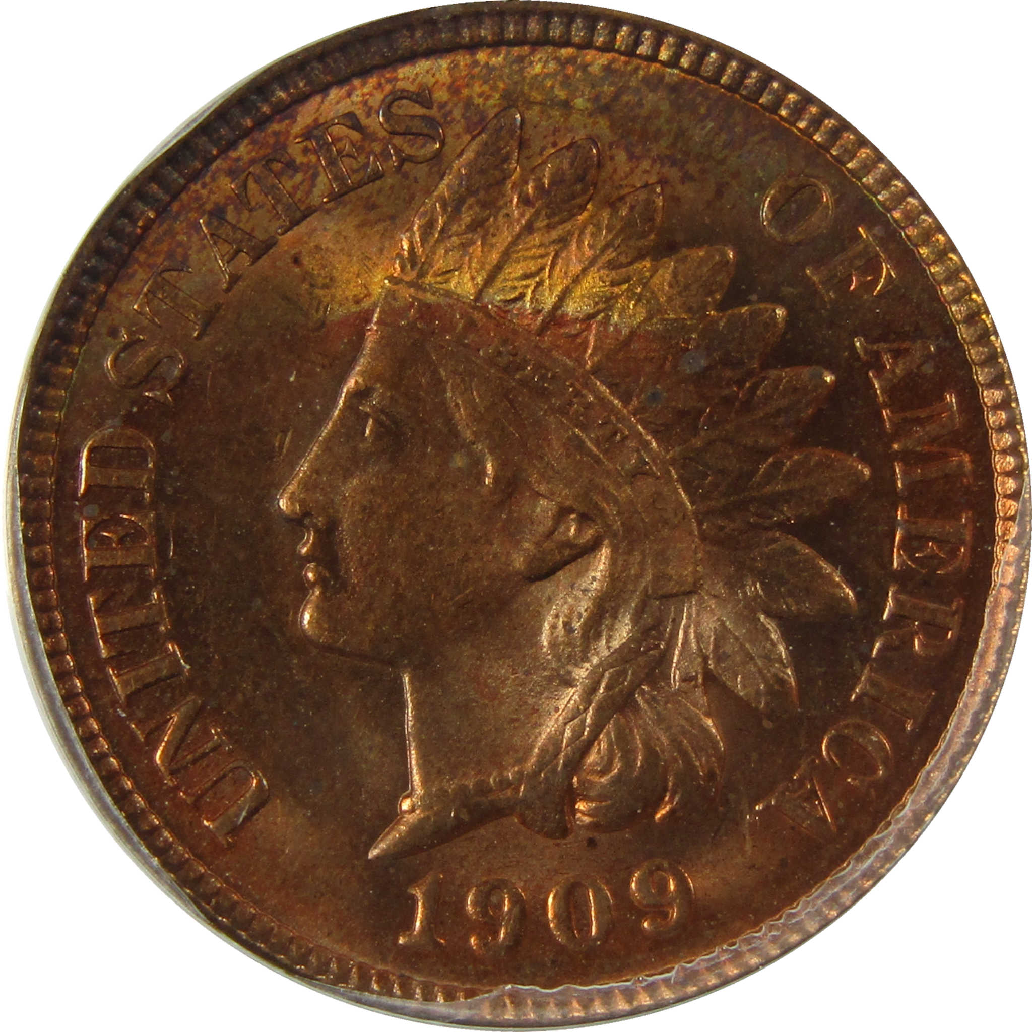 1909 Indian Head Cent MS 62 RB ANACS Uncirculated Penny SKU:I28402
