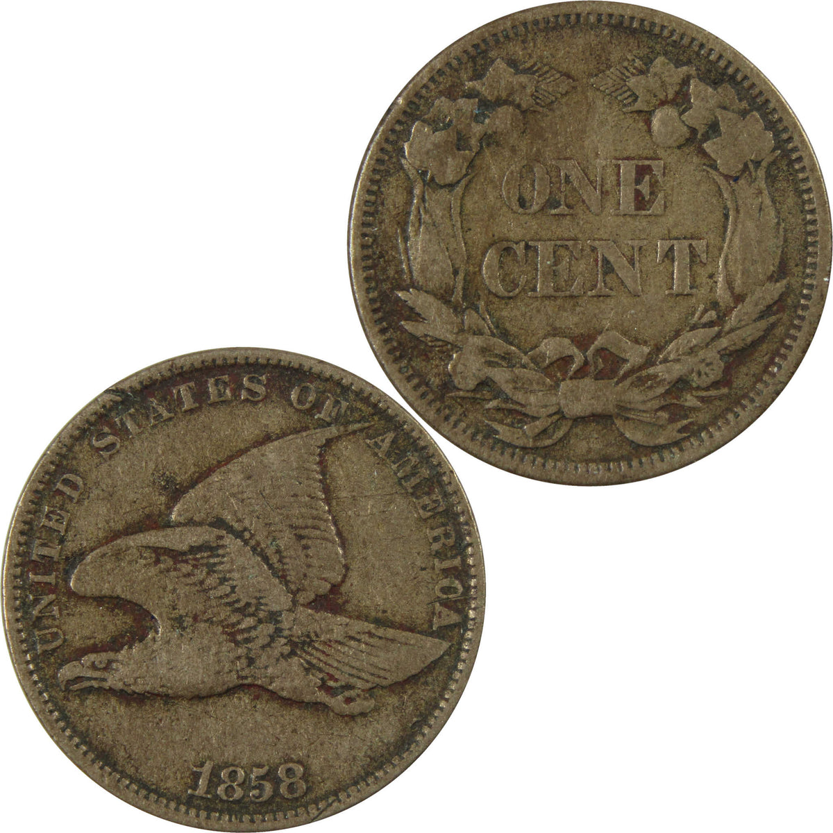 1858 Small Letters Flying Eagle Cent VF Very Fine 1c Coin SKU:I28618
