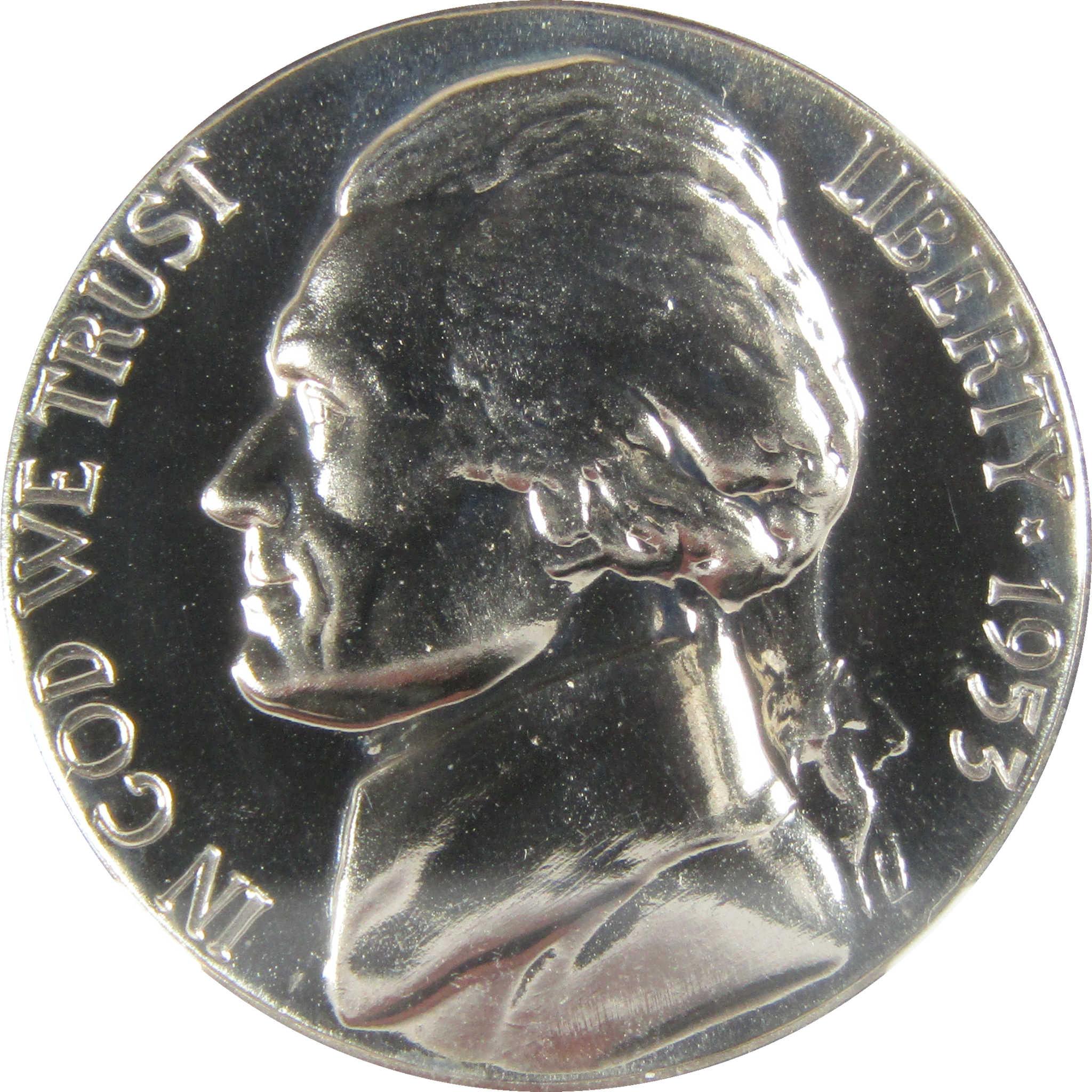 1953 Jefferson Nickel PF 68 NGC Proof 5c Coin Collectible SKU:I27344