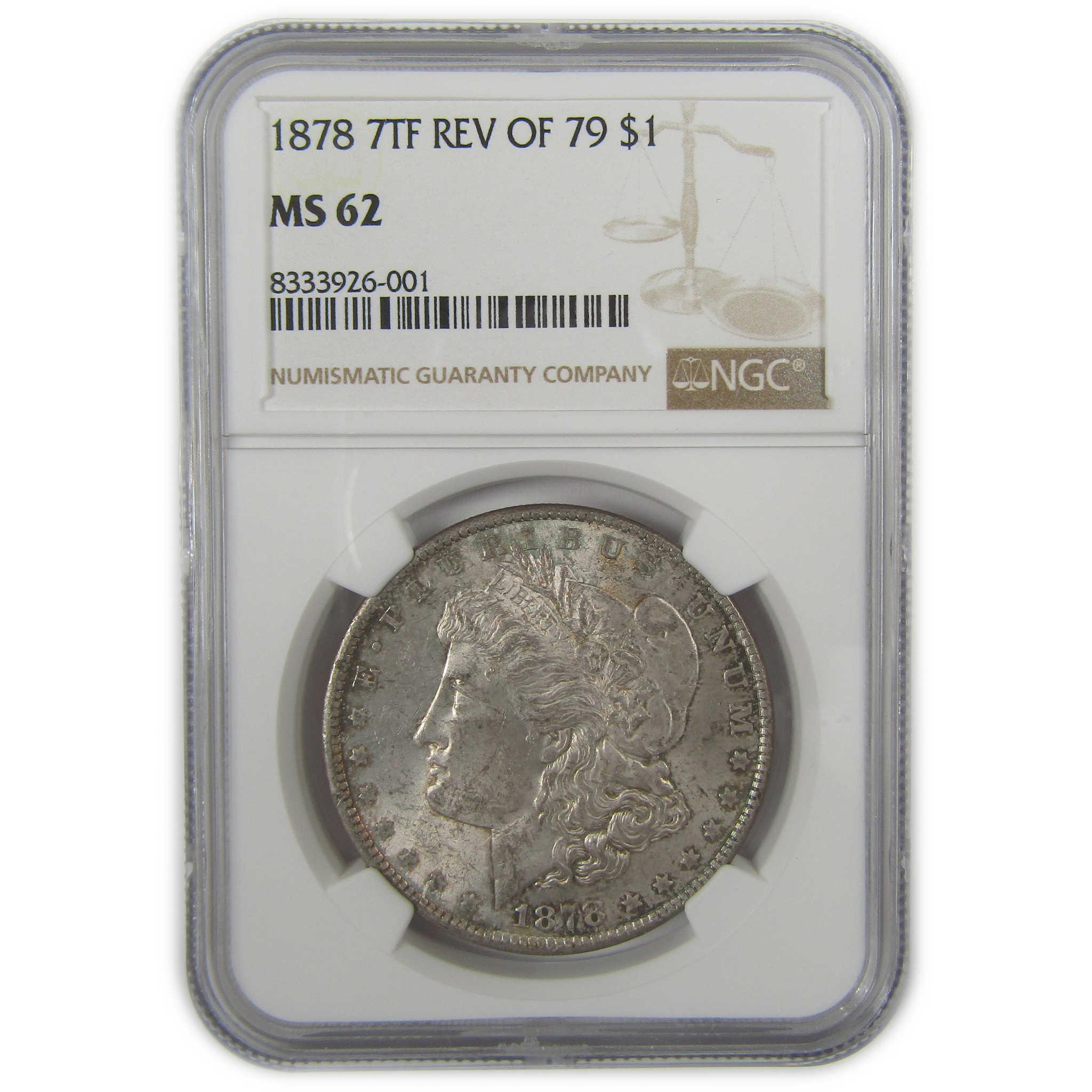1878 7TF Rev 79 Morgan Dollar MS 62 NGC Silver Uncirculated SKU:I20018 - Morgan coin - Morgan silver dollar - Morgan silver dollar for sale - Profile Coins & Collectibles