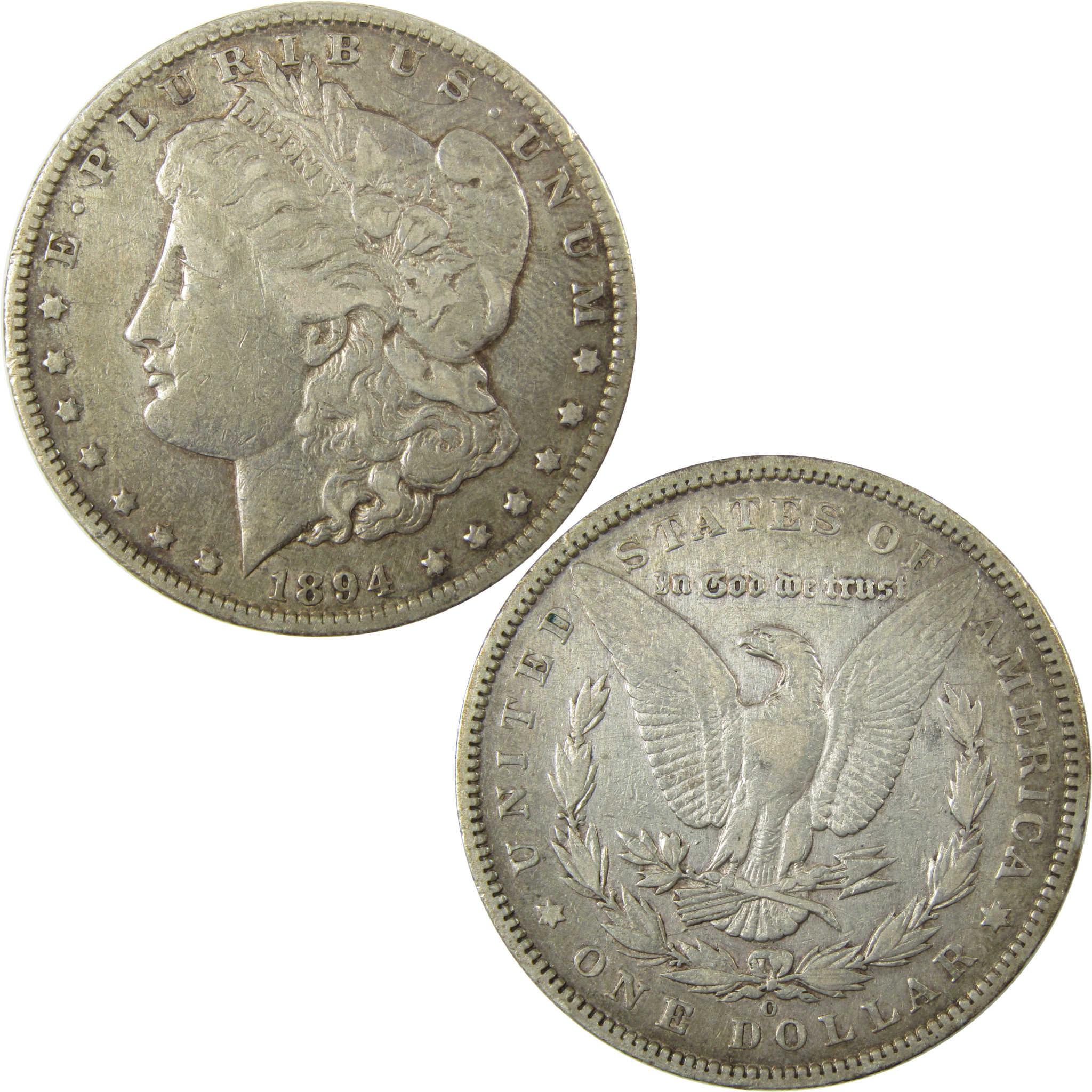 1894 O Morgan Silver Dollar VF Very Fine Details $1 Coin SKU:CP1380 - Morgan coin - Morgan silver dollar - Morgan silver dollar for sale - Profile Coins & Collectibles