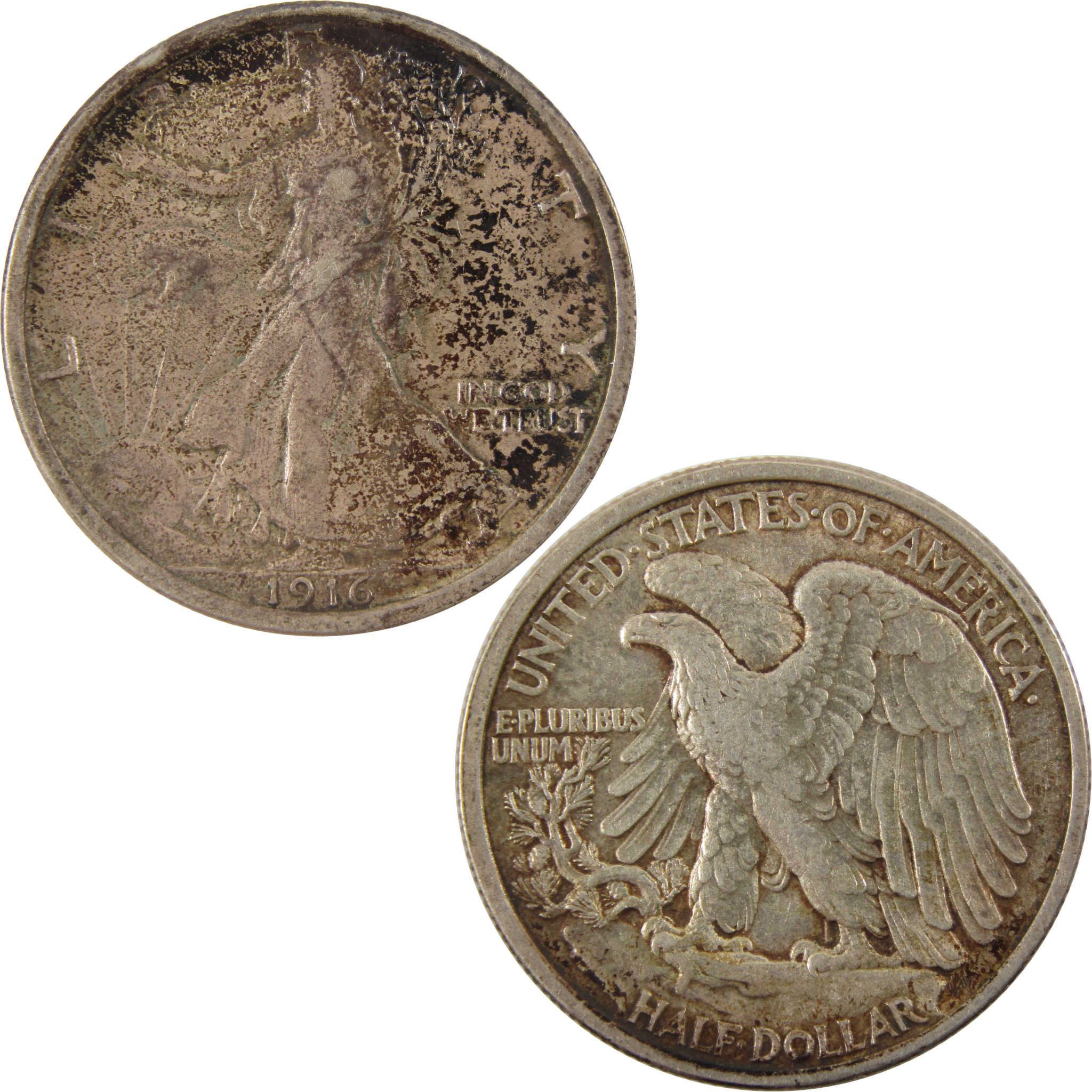 1916 Liberty Walking Half Dollar About Unc 90% Silver SKU:I8038