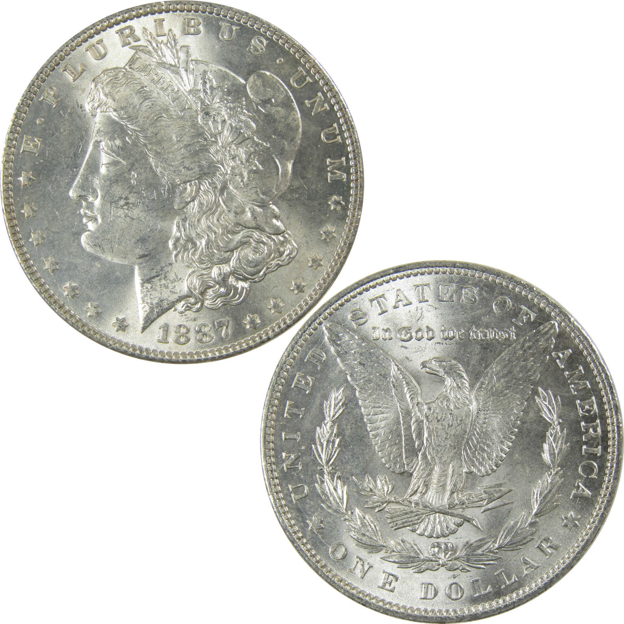 1887 Morgan Silver Dollar Uncirculated Mint State $1 Coin SKU:CP679 - Morgan coin - Morgan silver dollar - Morgan silver dollar for sale - Profile Coins & Collectibles