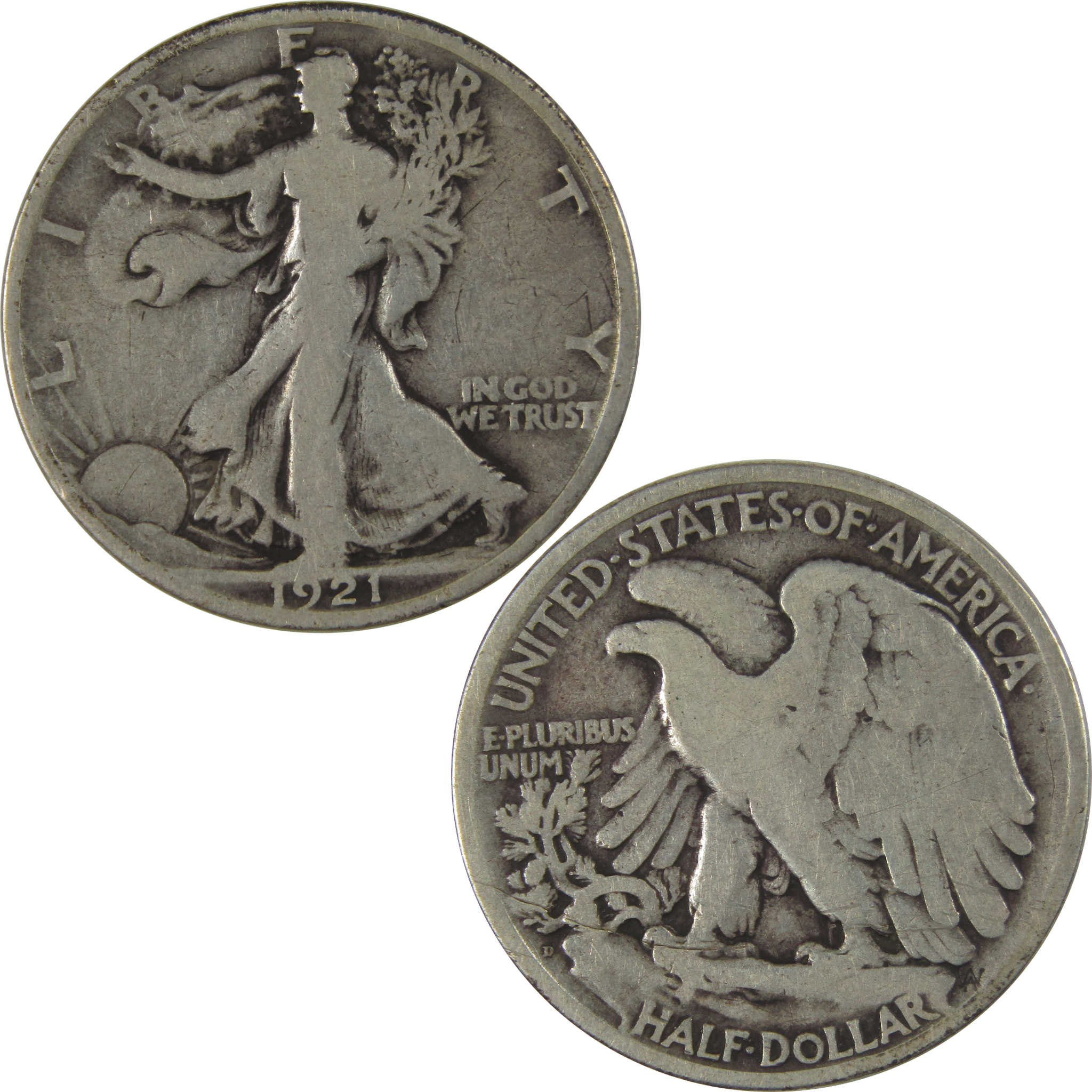 1921 D Liberty Walking Half Dollar VG Very Good Silver SKU:I23068