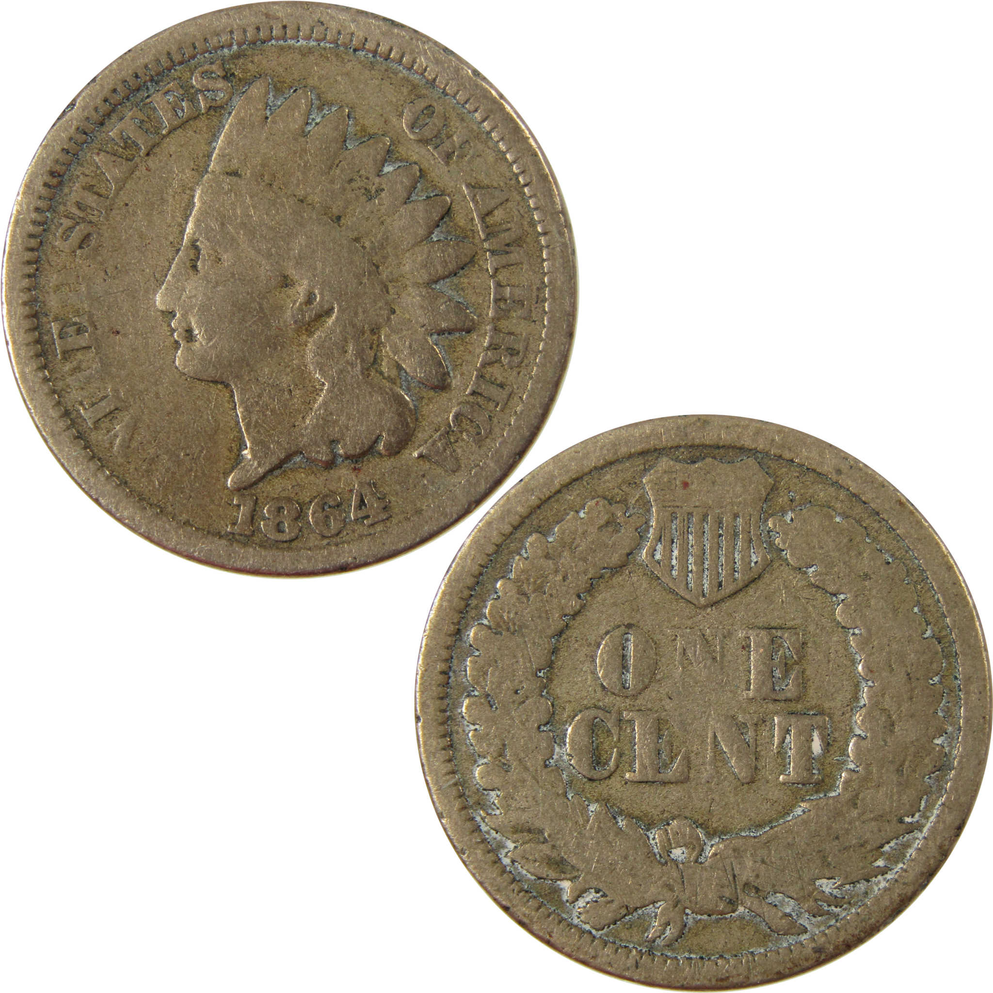 1864 Indian Head Copper-Nickel Cent G Good Details Penny SKU:CP1220