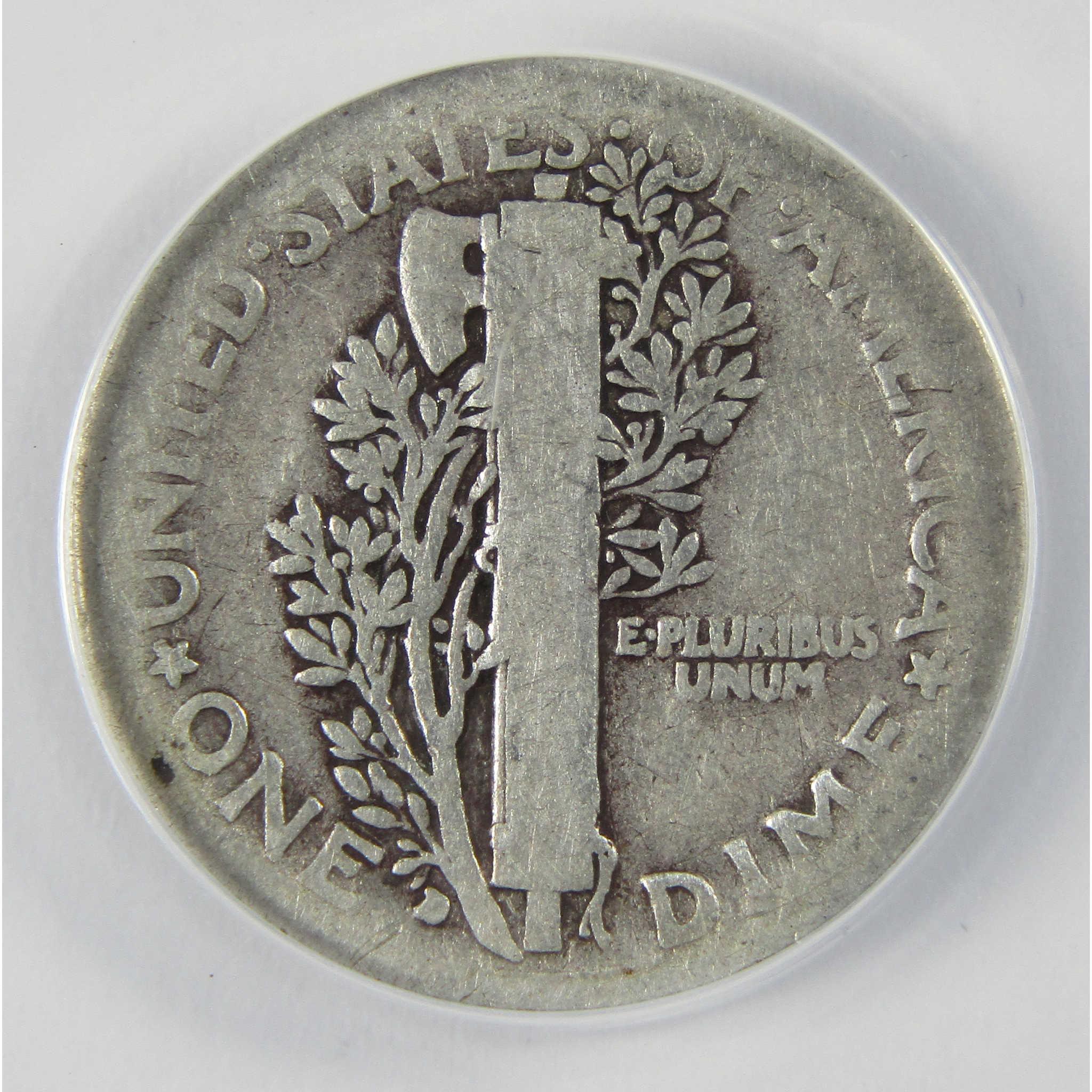 1916 D Mercury Silver Dime AG 3 Details ANACS 10c Coin SKU:CP636