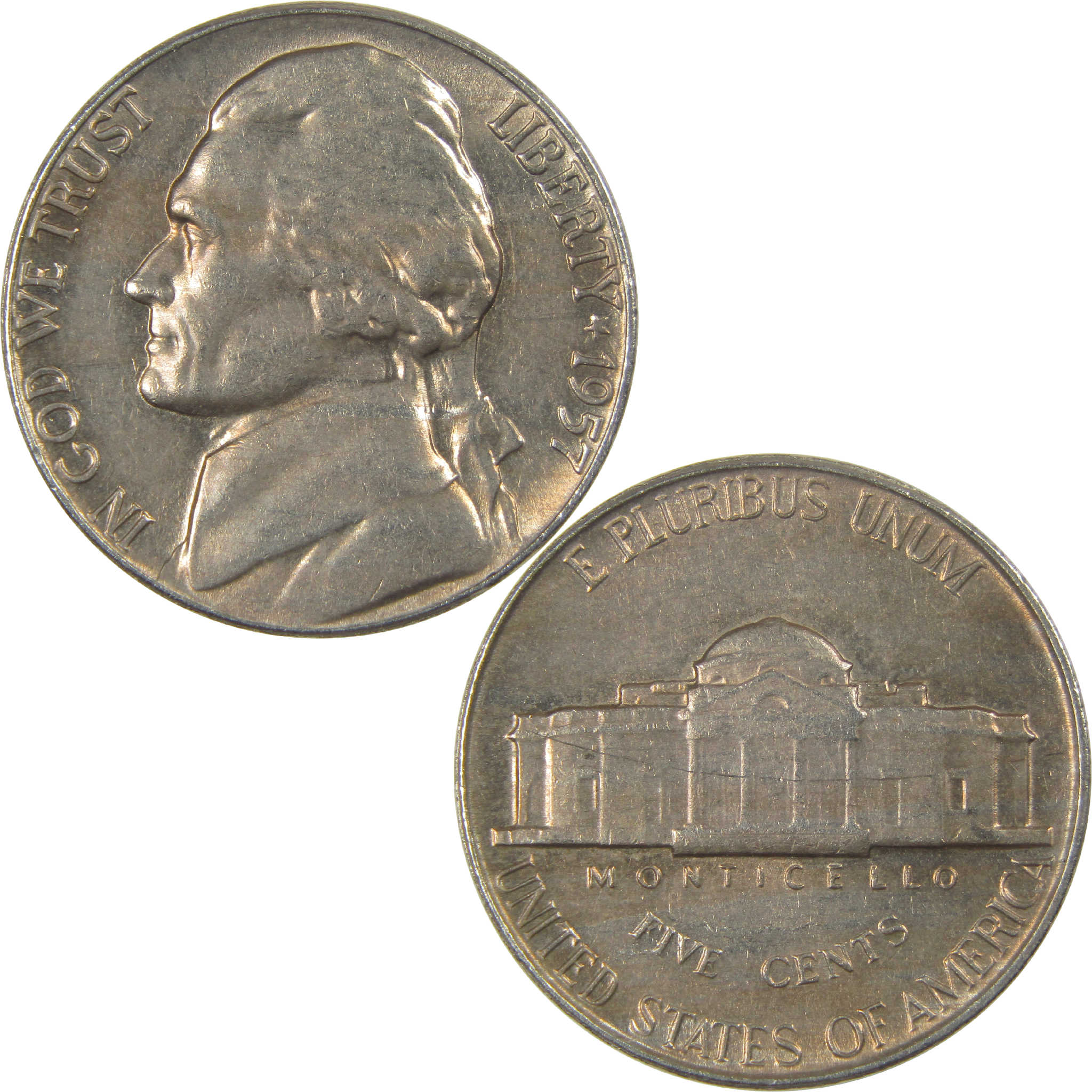 1957 Jefferson Nickel Circulated 5c Coin Collectible