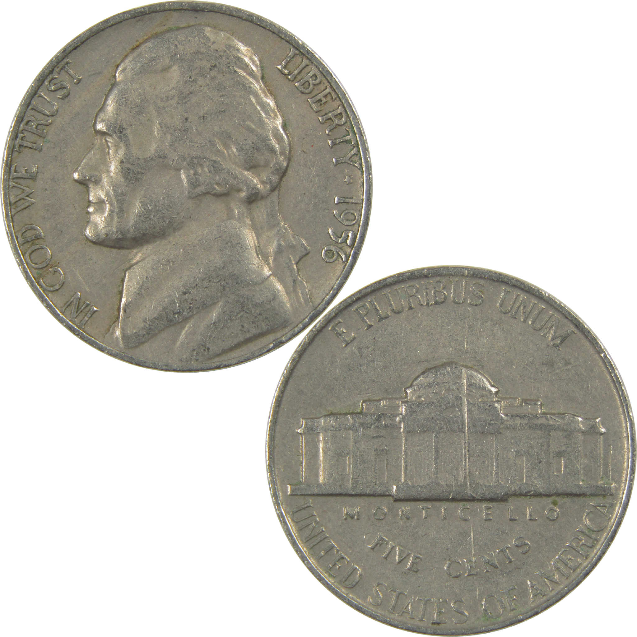 1956 Jefferson Nickel Circulated 5c Coin Collectible