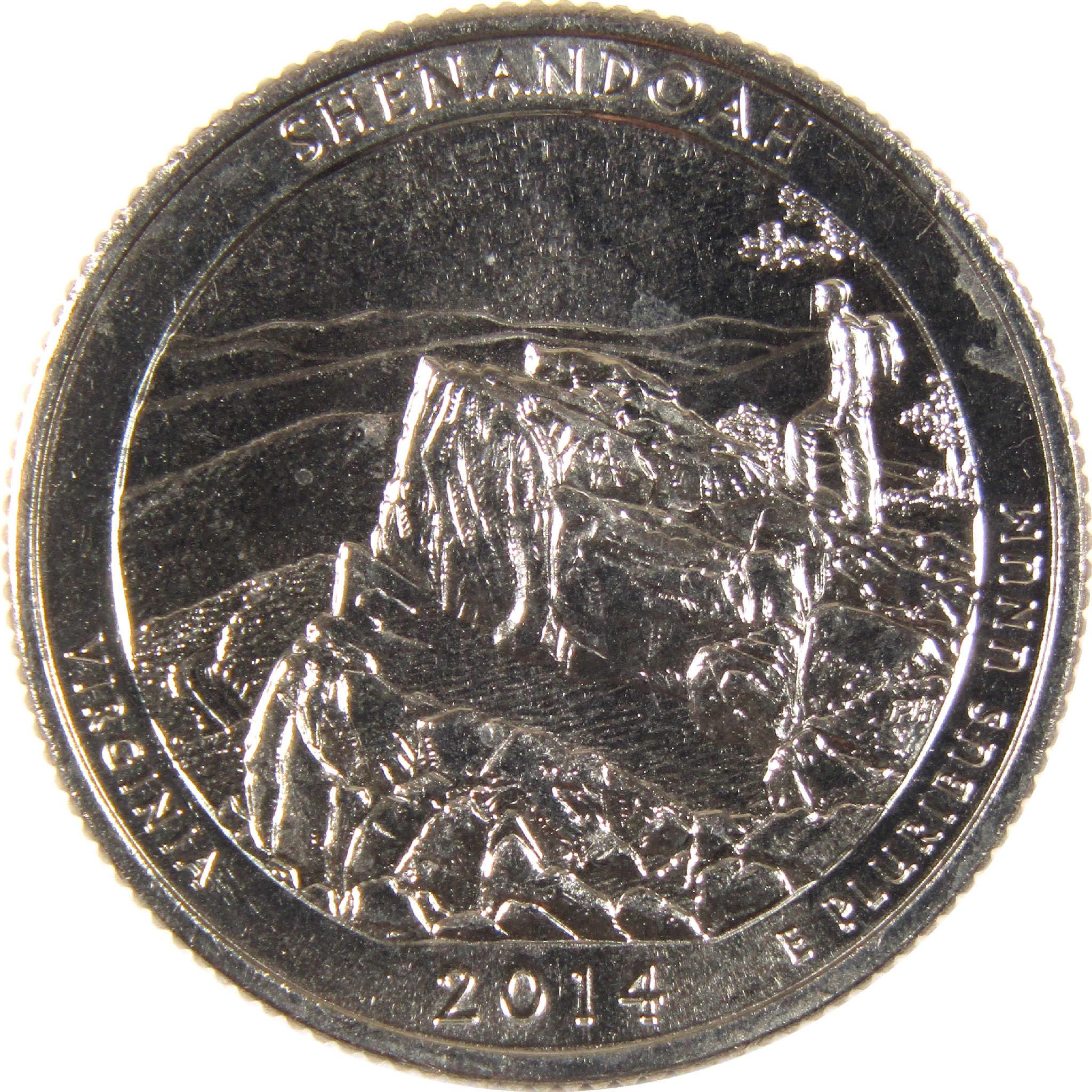 2014 S Shenandoah National Park Quarter Uncirculated Clad 25c Coin