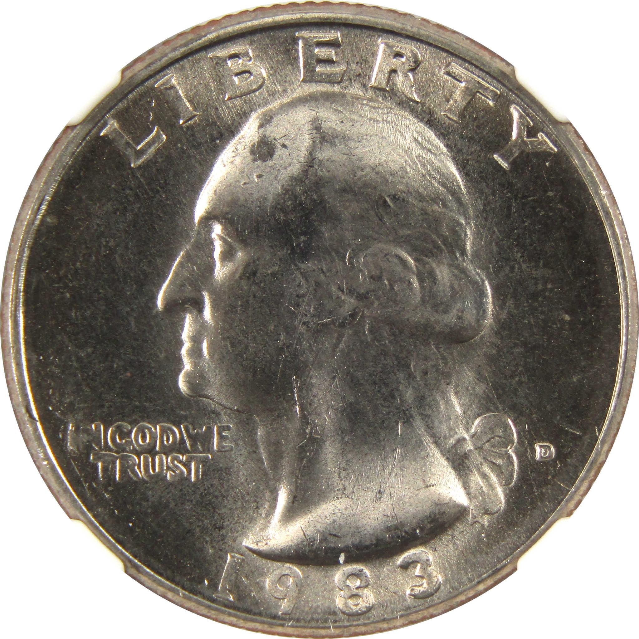 1983 D Washington Quarter MS 67 NGC Clad 25c Uncirculated SKU:I9575