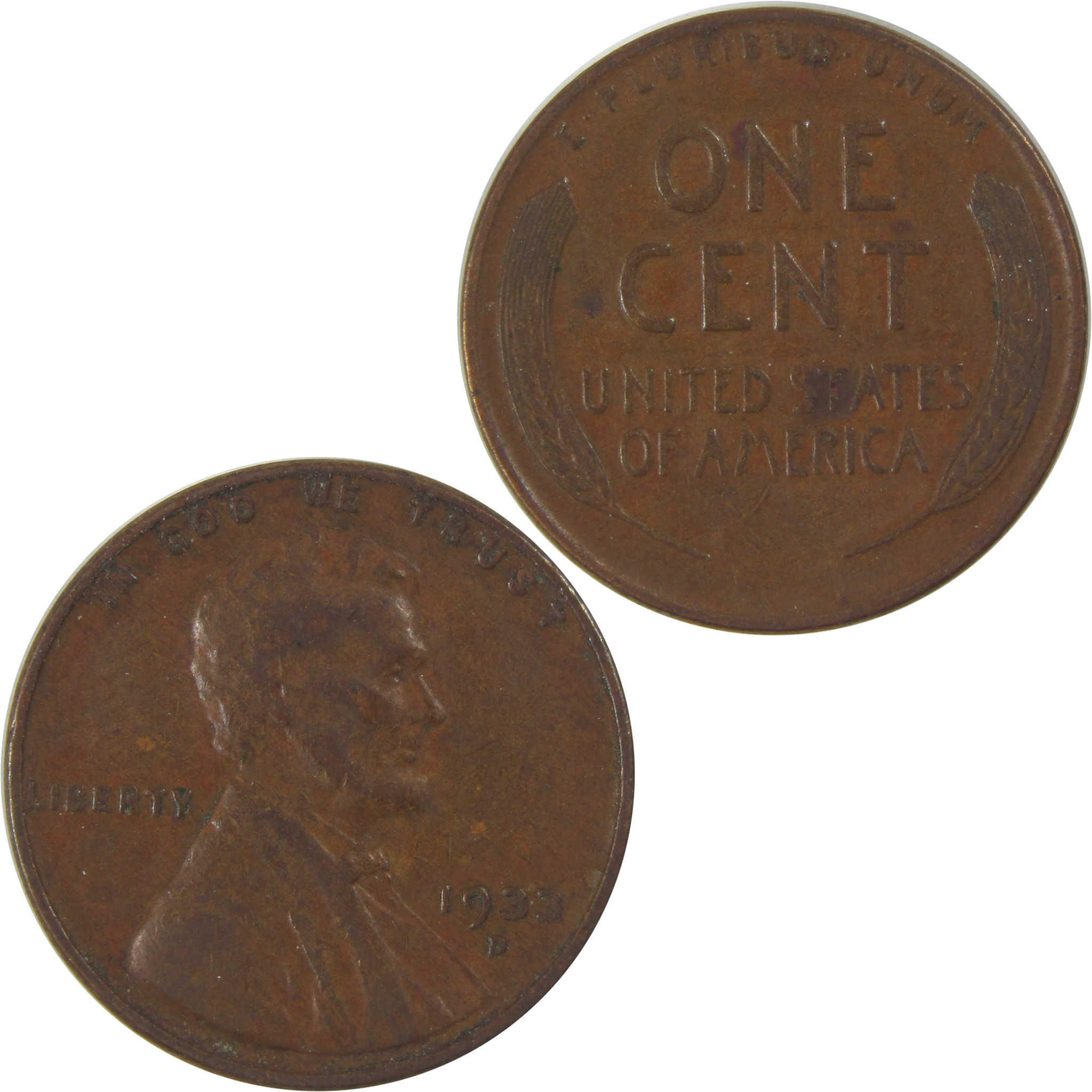 1933 D Lincoln Wheat Cent VF Very Fine Penny 1c Coin SKU:I23775