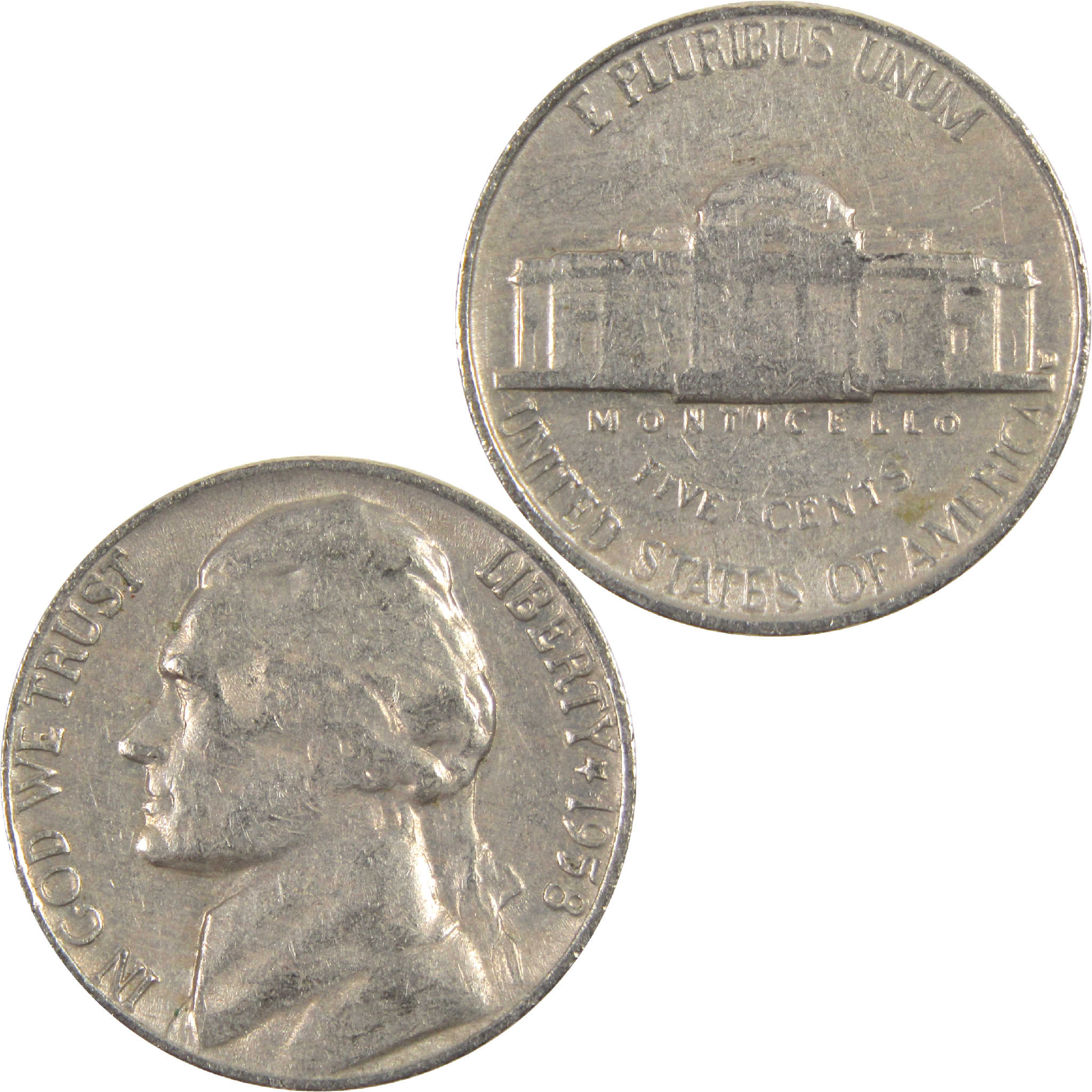 1958 D Jefferson Nickel Circulated 5c Coin Collectible