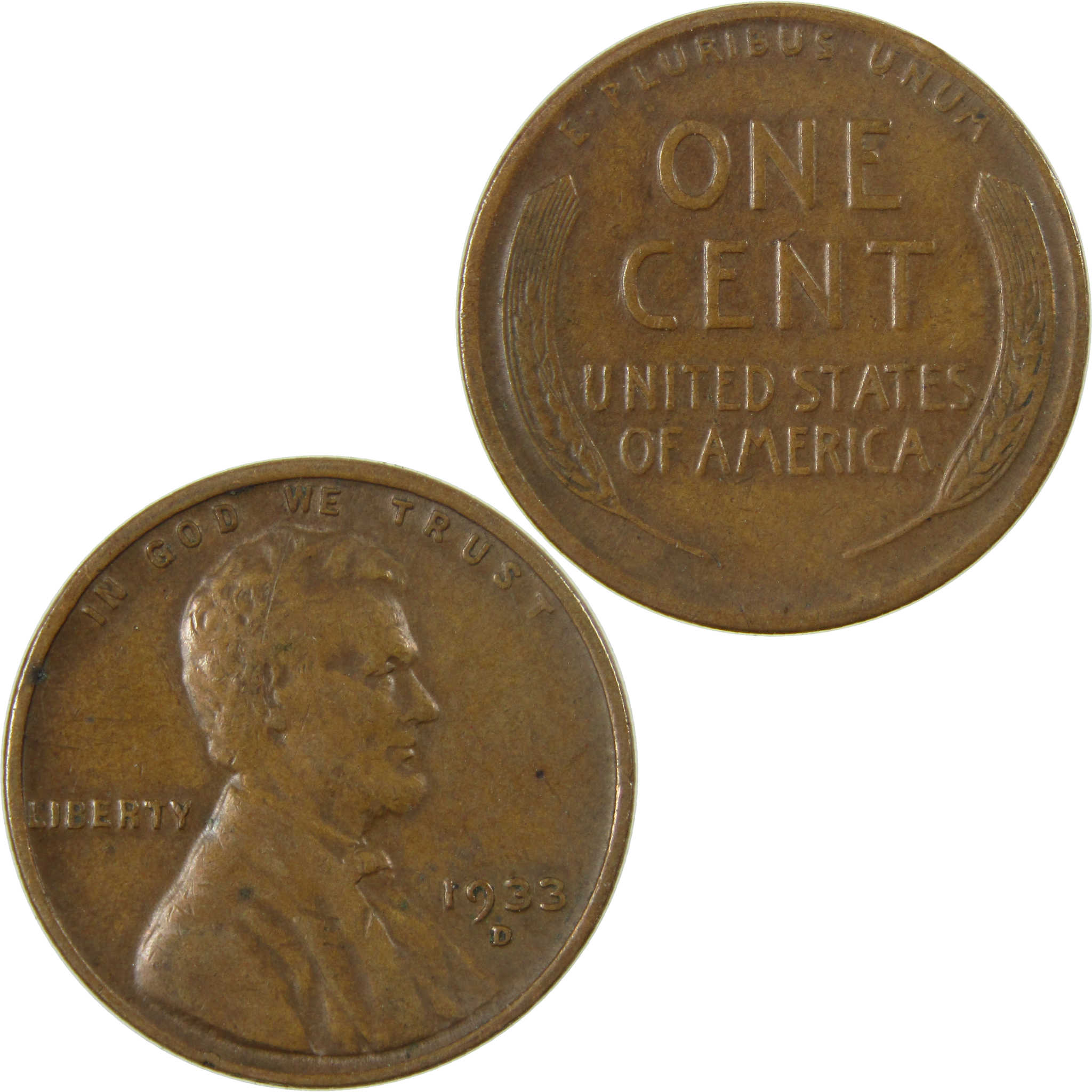 1933 D Lincoln Wheat Cent VF Very Fine Details Penny SKU:I26872