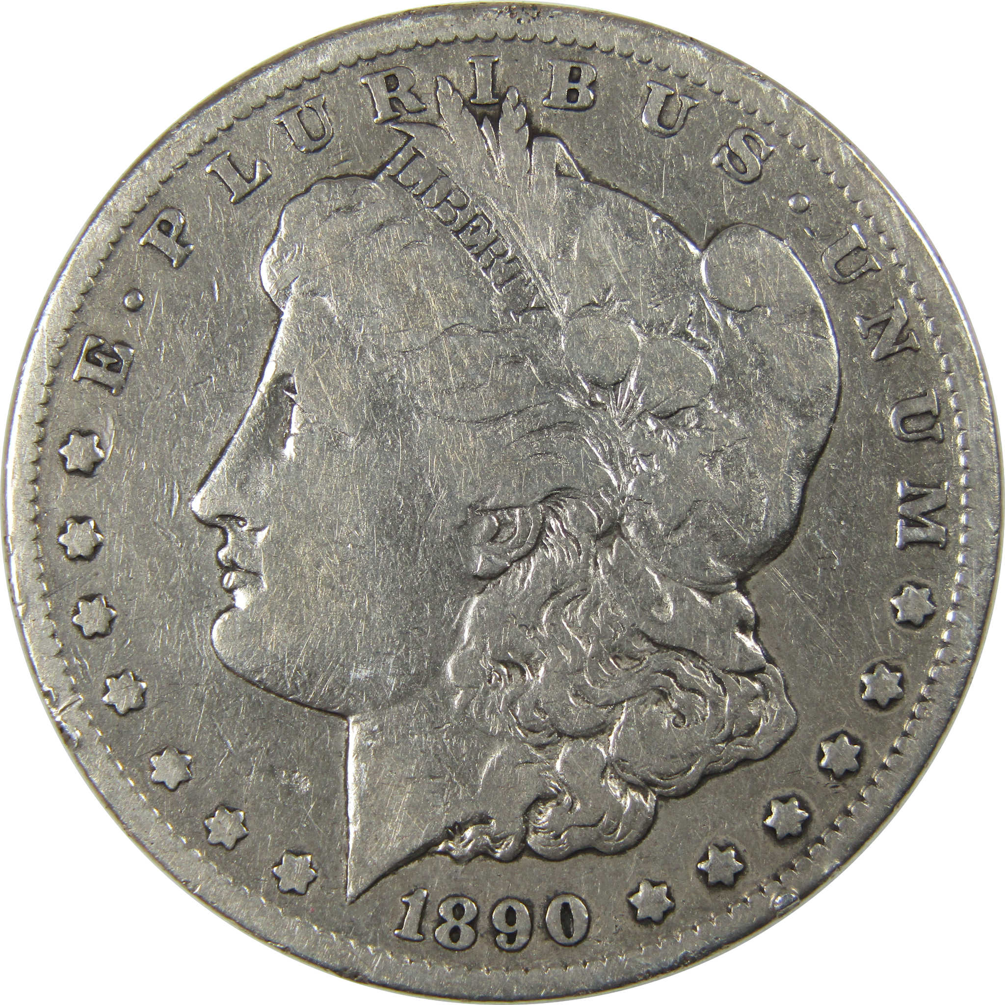 1890 CC Morgan Dollar F Fine Details Silver $1 Coin SKU:I23910 - Morgan coin - Morgan silver dollar - Morgan silver dollar for sale - Profile Coins & Collectibles